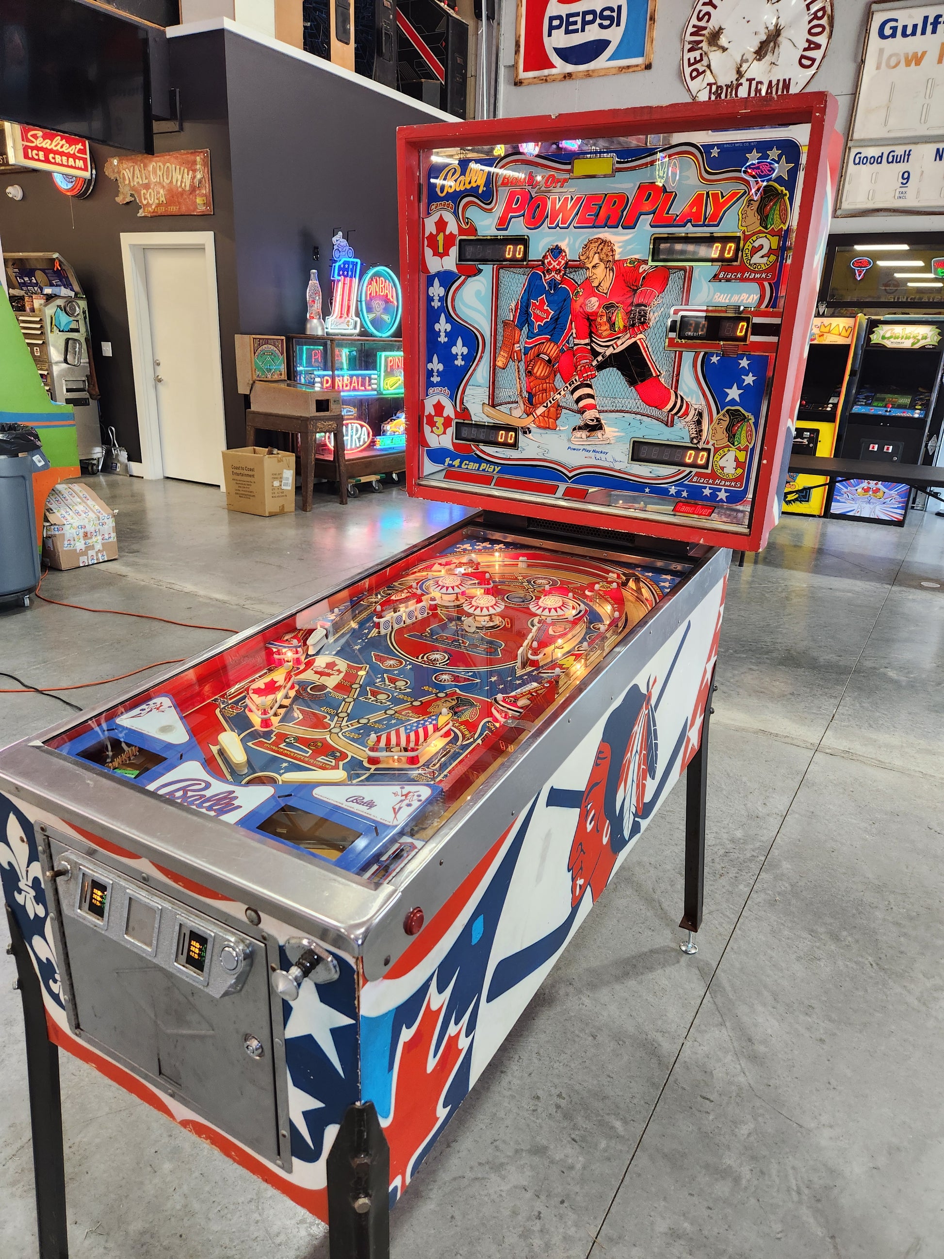 BOBBY ORR POWER PLAY - 1978 Bally Pinball Machine - NICE MACHINE - Shopped and Working Great%