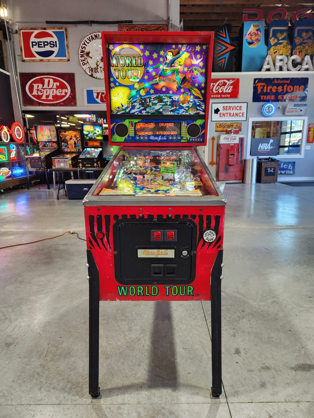 AL'S GARAGE BAND GOES ON A WORLD TOUR - 1992 Alvin G Pinball Machine - Shopped and WORKING!