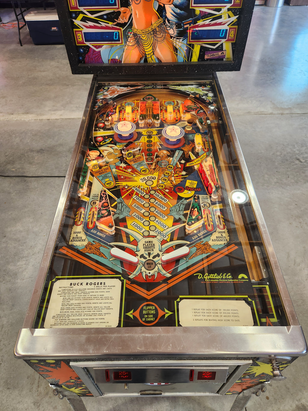 BUCK ROGERS - 1980 Gottlieb Pinball Machine - Shopped and WORKS 100%!