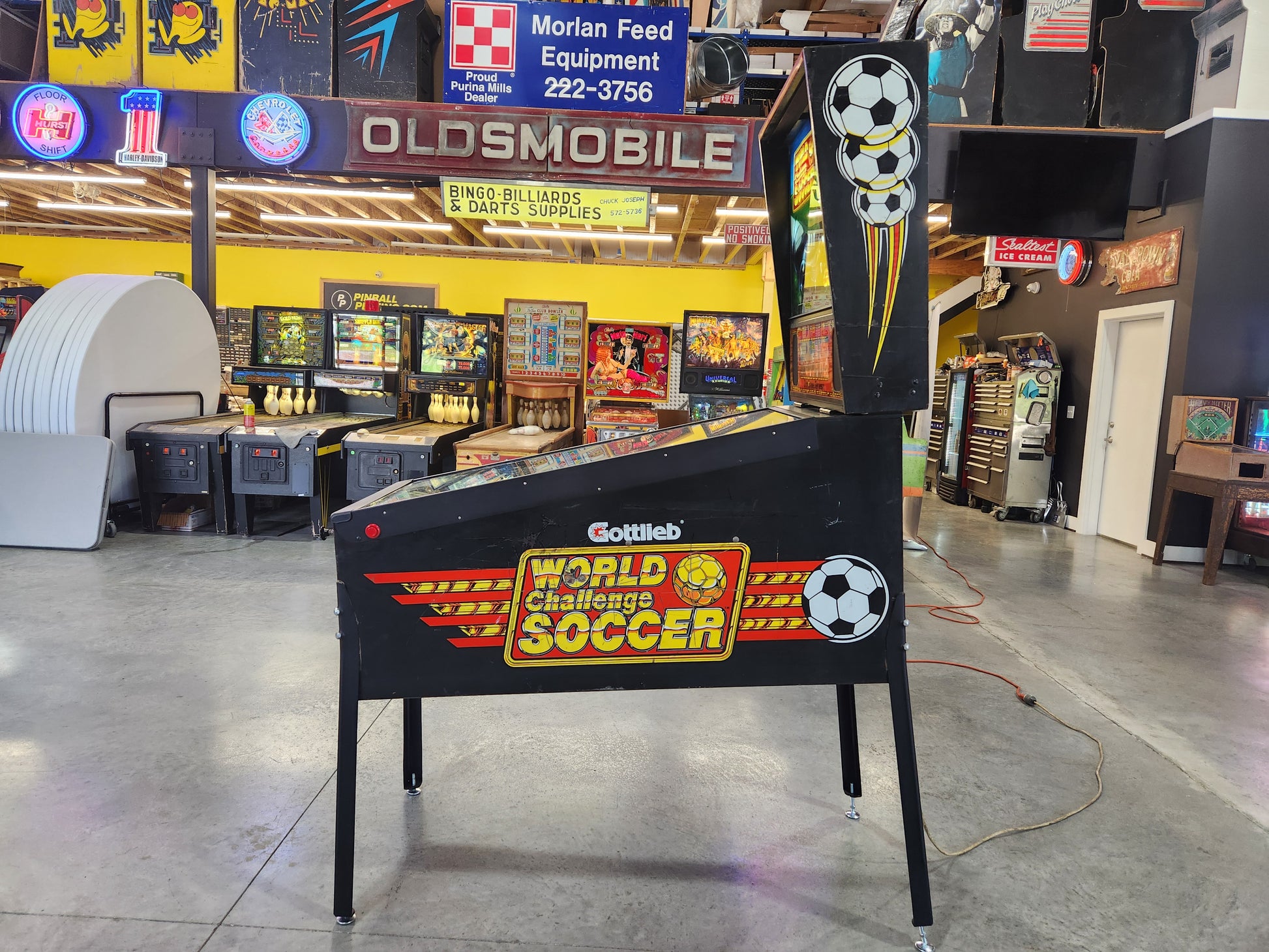 WORLD CHALLENGE SOCCER - 1994 Gottlieb Pinball Machine - NOS PLAYFIELD! Works all the way!