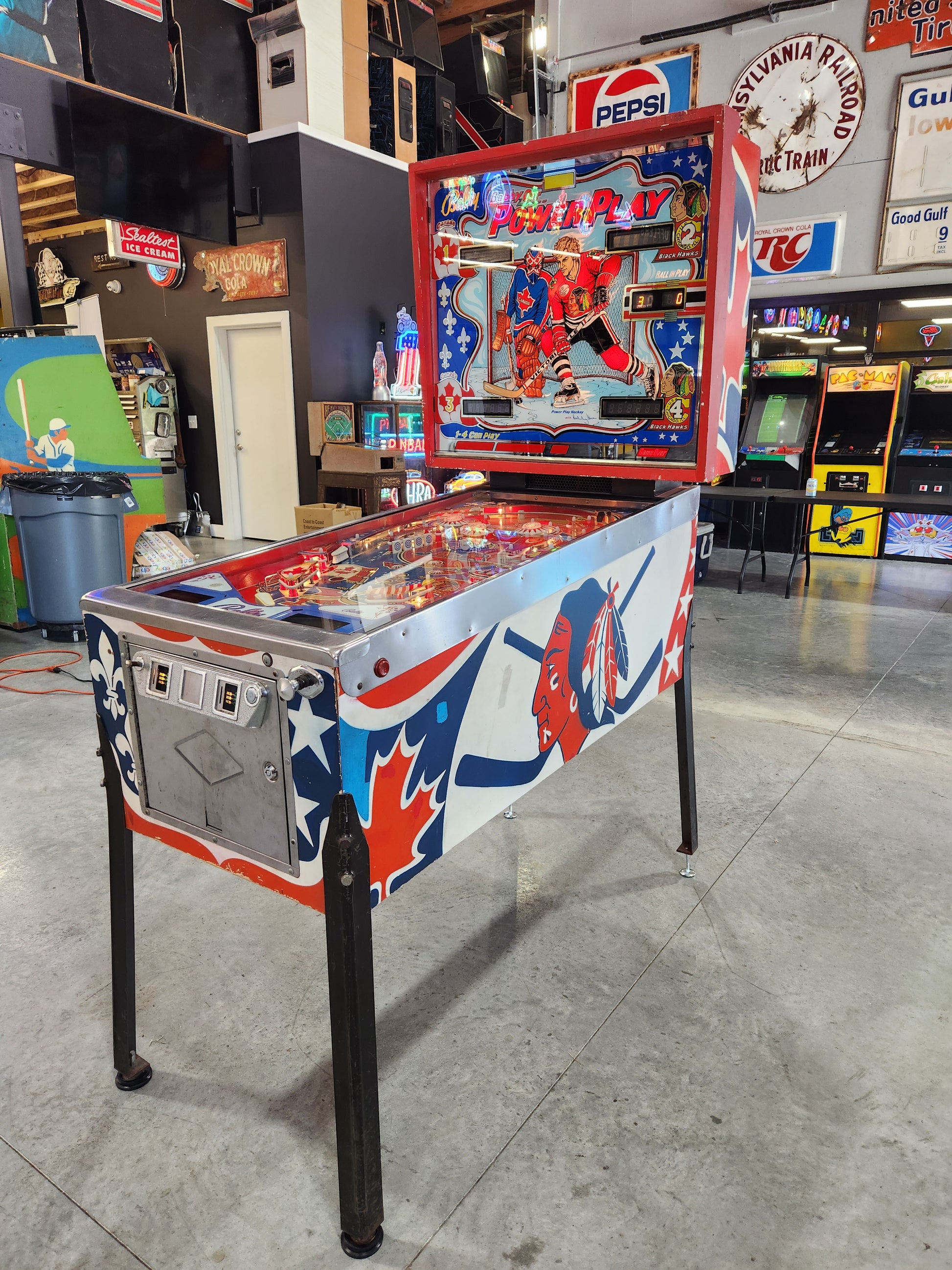BOBBY ORR POWER PLAY - 1978 Bally Pinball Machine - NICE MACHINE - Shopped and Working Great%