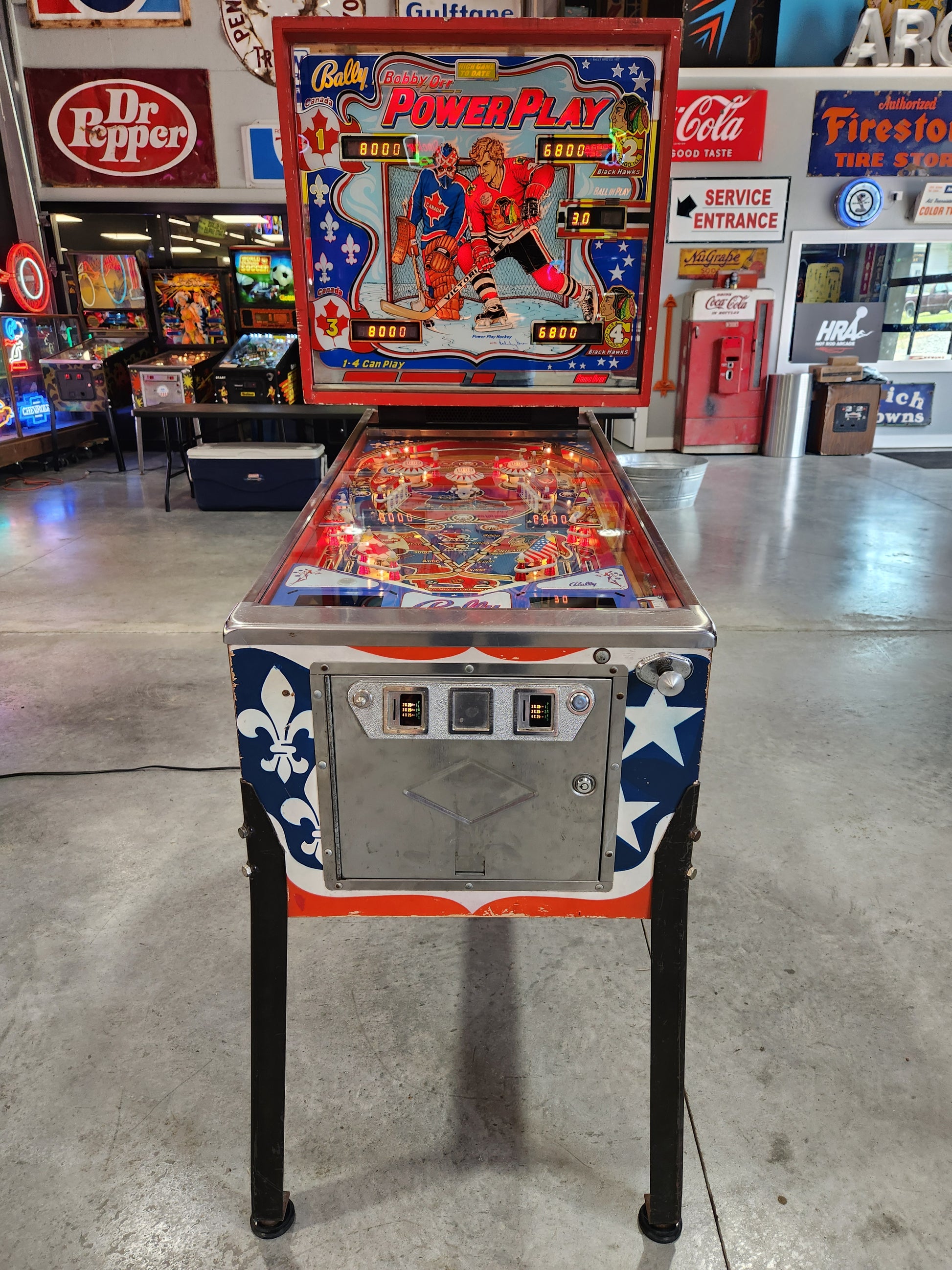 BOBBY ORR POWER PLAY - 1978 Bally Pinball Machine - NICE MACHINE - Shopped and Working Great%