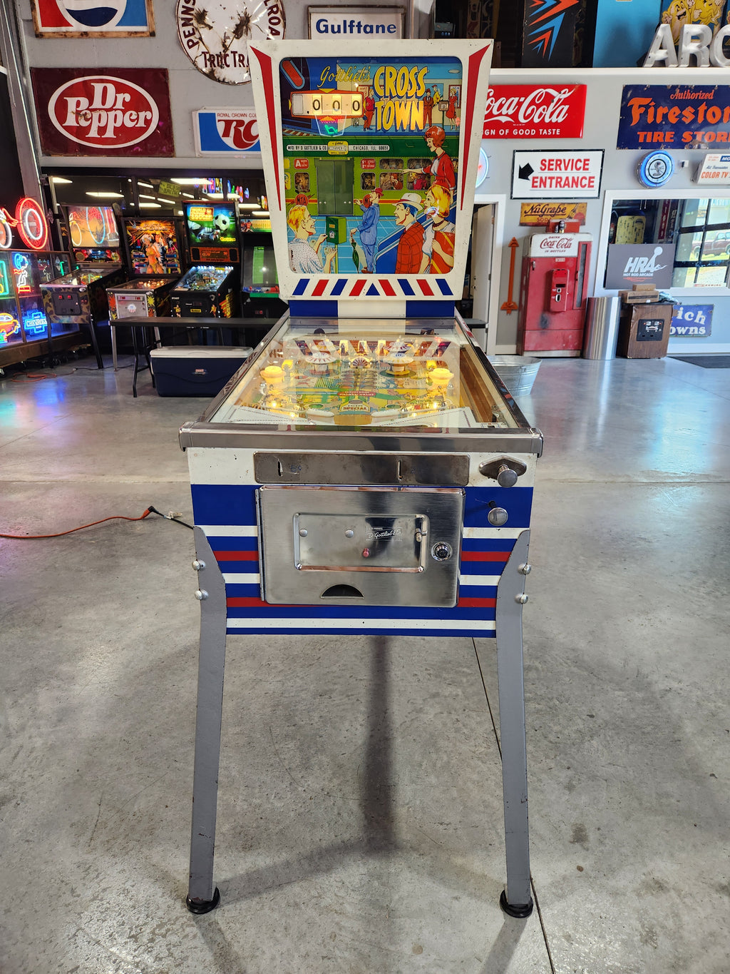 CROSS TOWN - 1966 Gottlieb EM Pinball Machine - Shopped and WORKS GREAT!