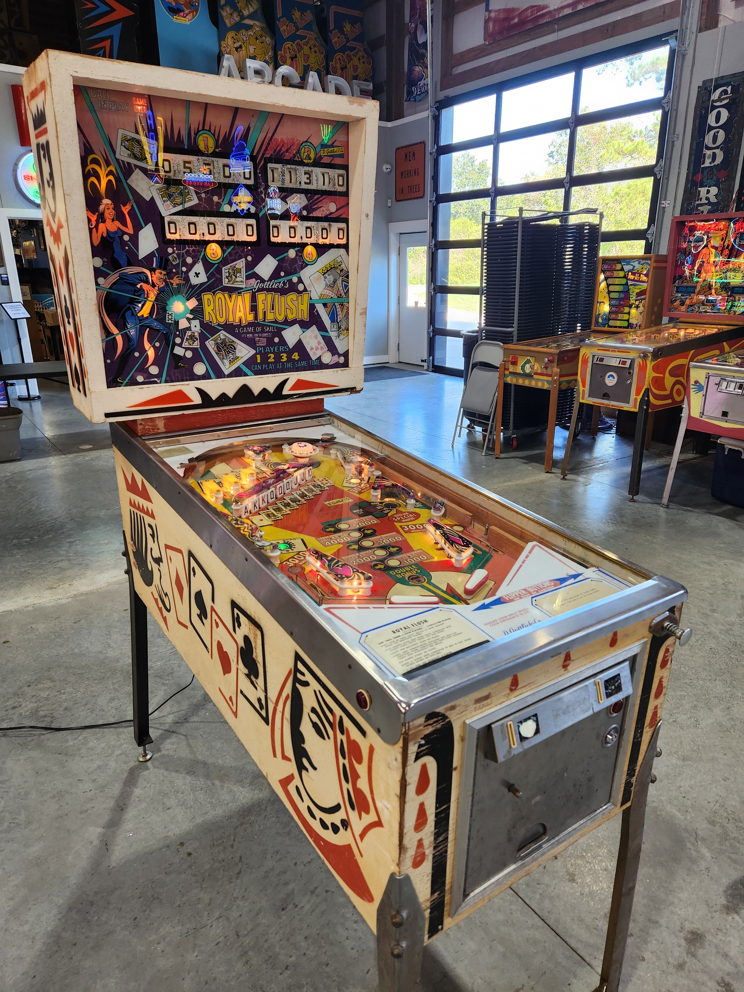 ROYAL FLUSH - 1976 Gottlieb EM Pinball Machine - Shopped and WORKS
