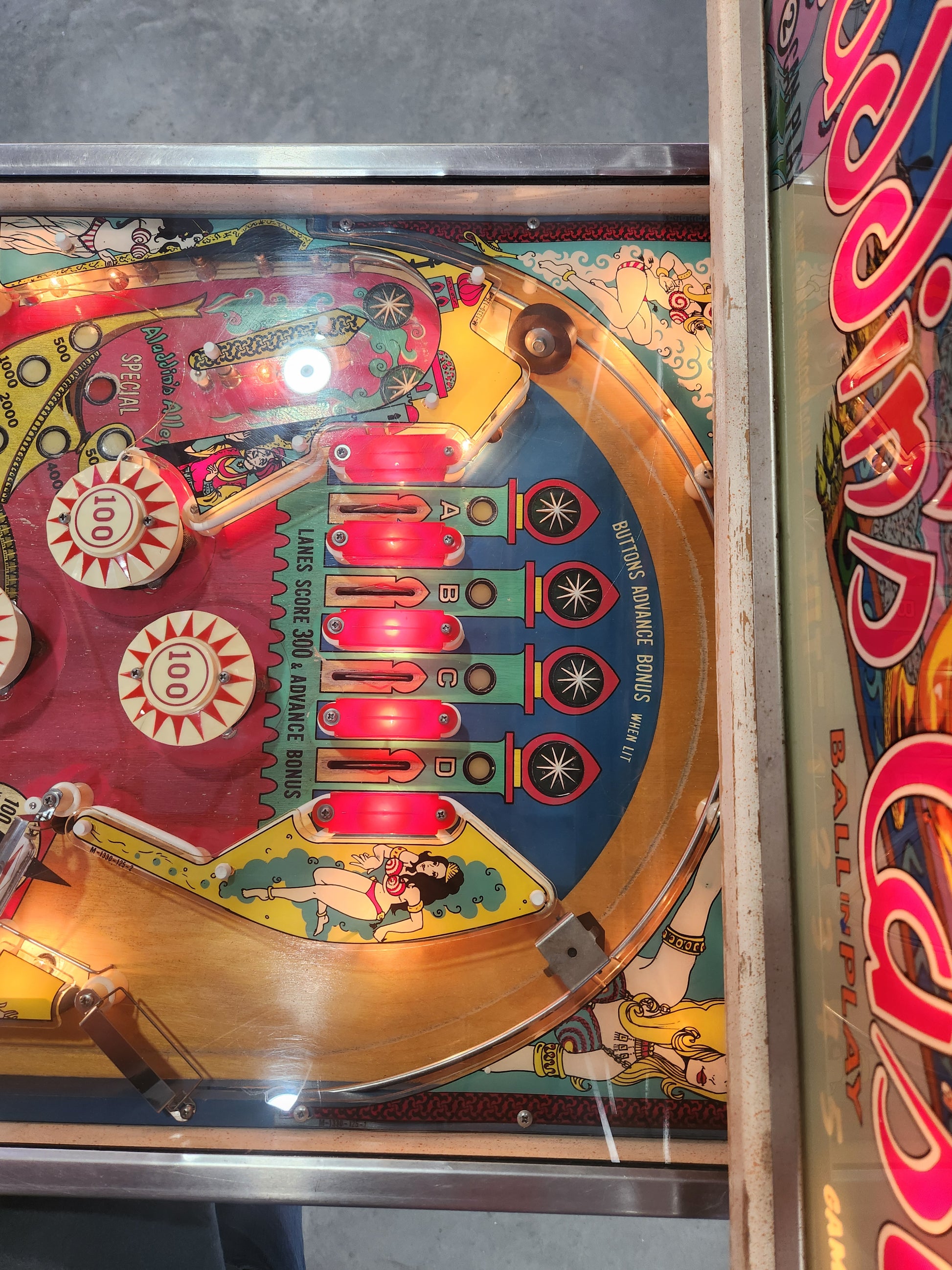 ALADDIN'S CASTLE - 1976 Bally EM Pinball Machine - Shopped and Working Great!