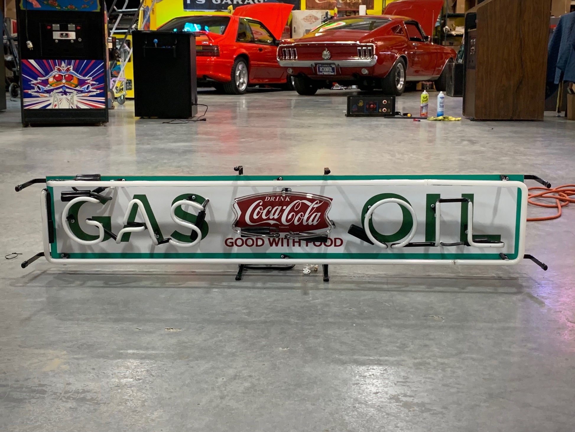 GAS OIL COKE NEON SIGN - Ready for Your Garage, Game Room or Man Cave!! REAL NEON!
