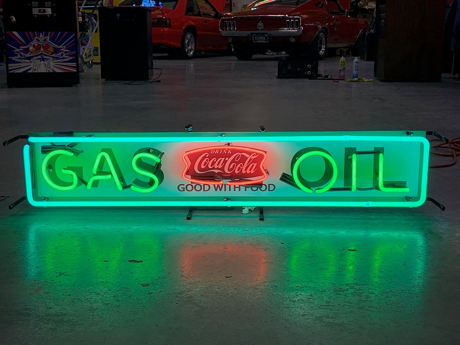 GAS OIL COKE NEON SIGN - Ready for Your Garage, Game Room or Man Cave!! REAL NEON!