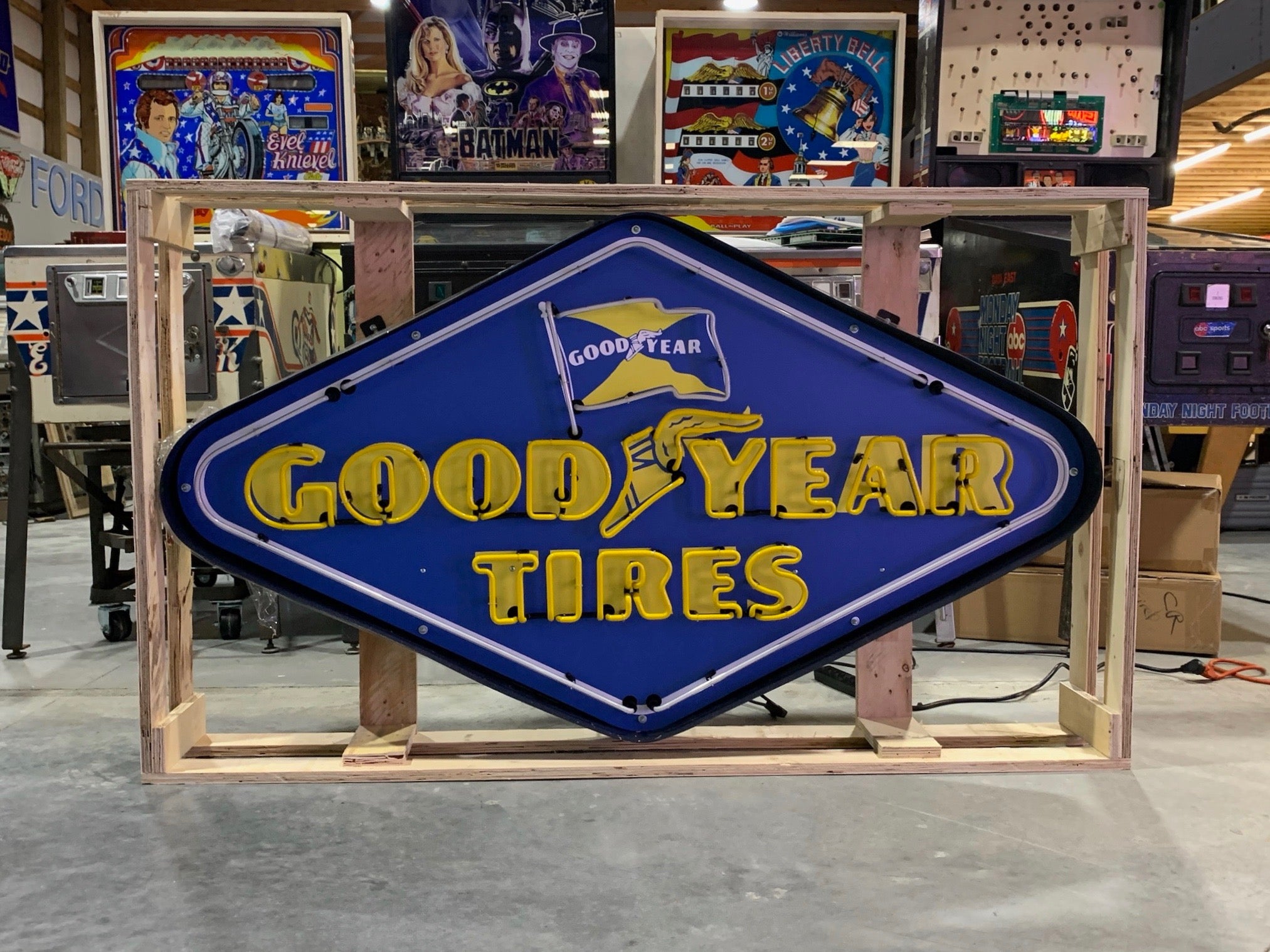 GOODYEAR TIRES 5 1/2 FT LARGE NEON SIGN - Ready for Your Garage