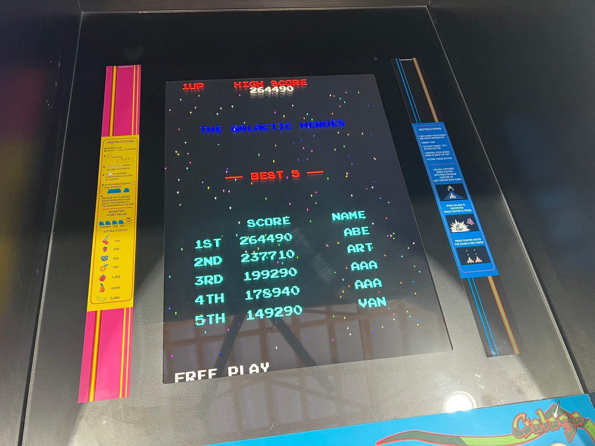 Ms Pac-Man Galaga Reunion Arcade Class of 1981 Game (also plays PAC-MAN) - Original NICE Cabinet - Works 100% Flat Screen BEAUTIFUL GAME!!!