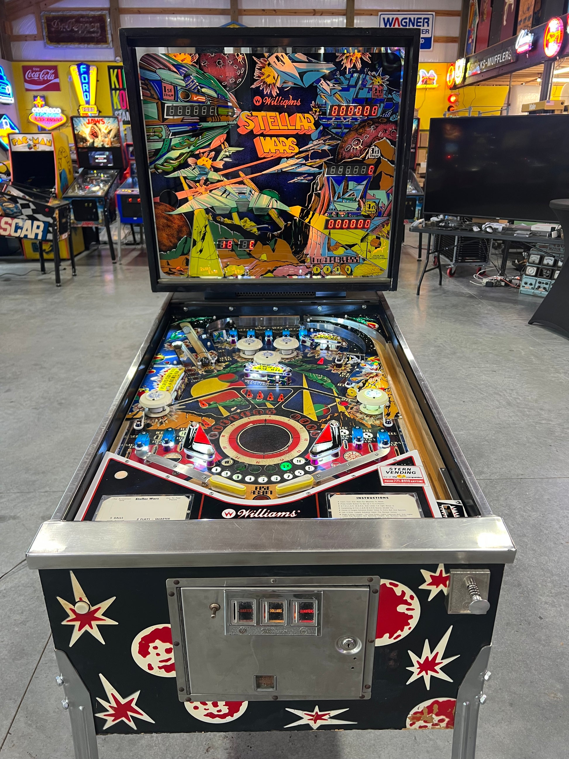 STELLAR WARS - 1979 Williams Pinball Machine - WORKS 100% - Great Playing FUN Game