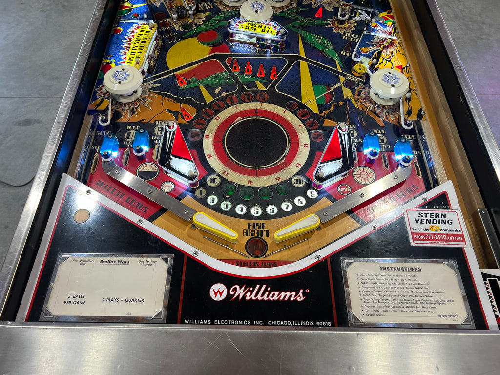 STELLAR WARS - 1979 Williams Pinball Machine - WORKS 100% - Great Playing FUN Game