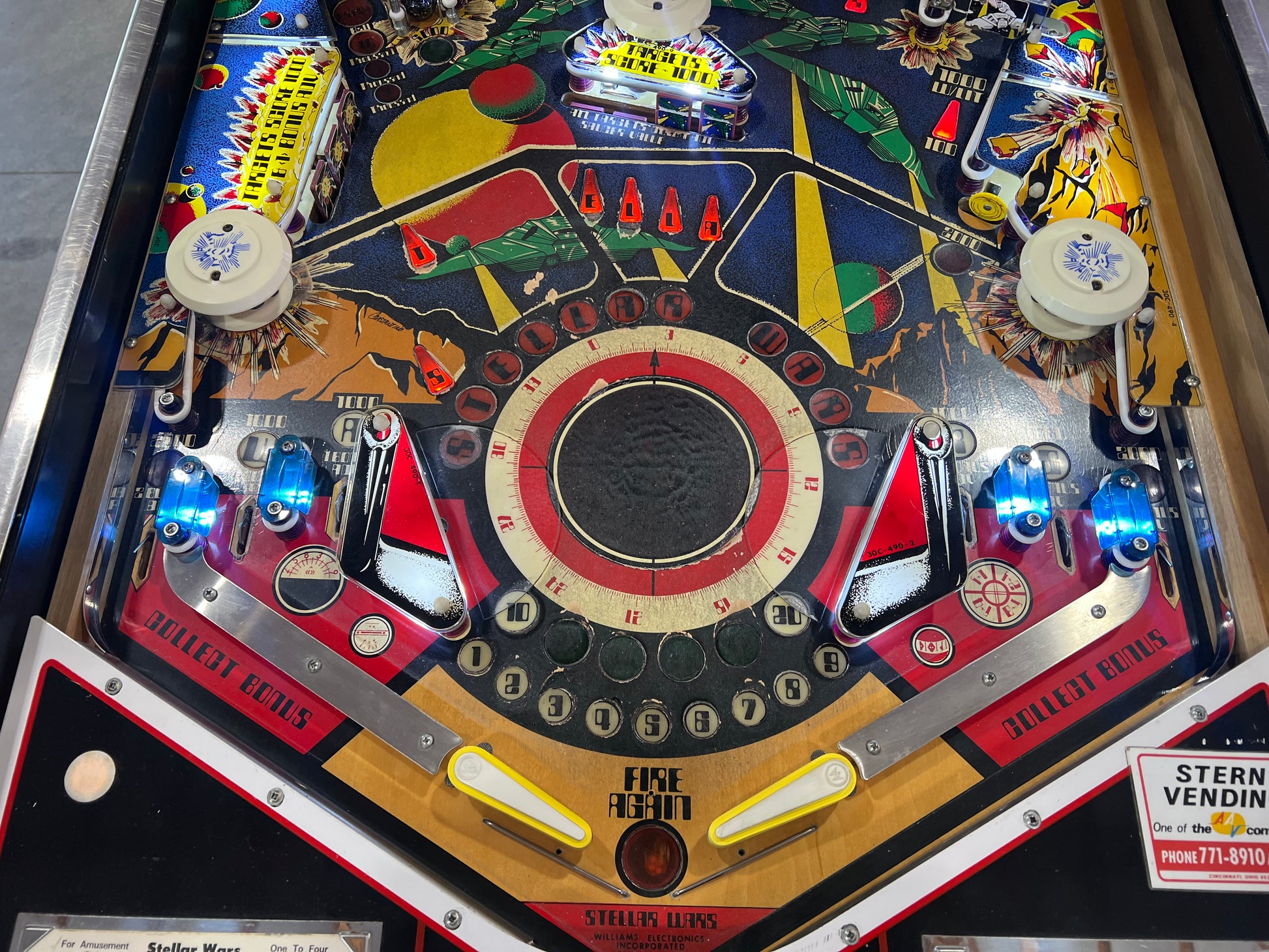 STELLAR WARS - 1979 Williams Pinball Machine - WORKS 100% - Great Playing FUN Game