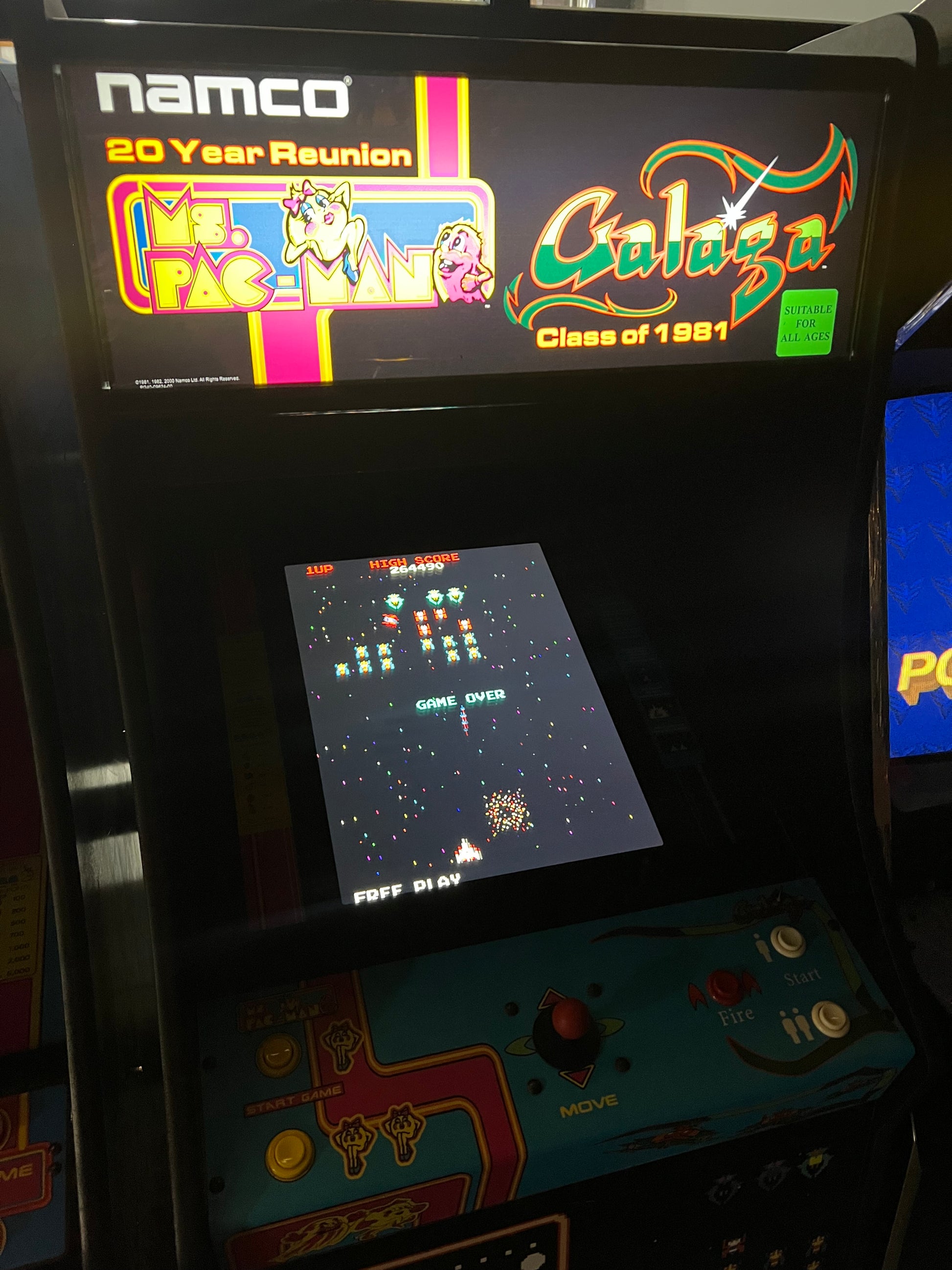 Ms Pac-Man Galaga Reunion Arcade Class of 1981 Game (also plays PAC-MAN) - Original NICE Cabinet - Works 100% Flat Screen BEAUTIFUL GAME!!!