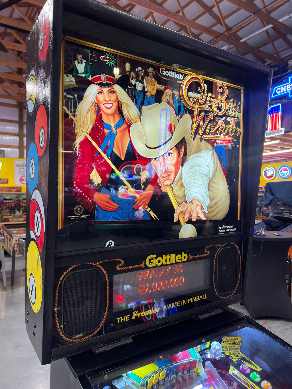 Cue Ball Wizard - 1992 Gottlieb Pinball Machine - WORKS 100% - Nice Game Ready for your Home or Arcade!