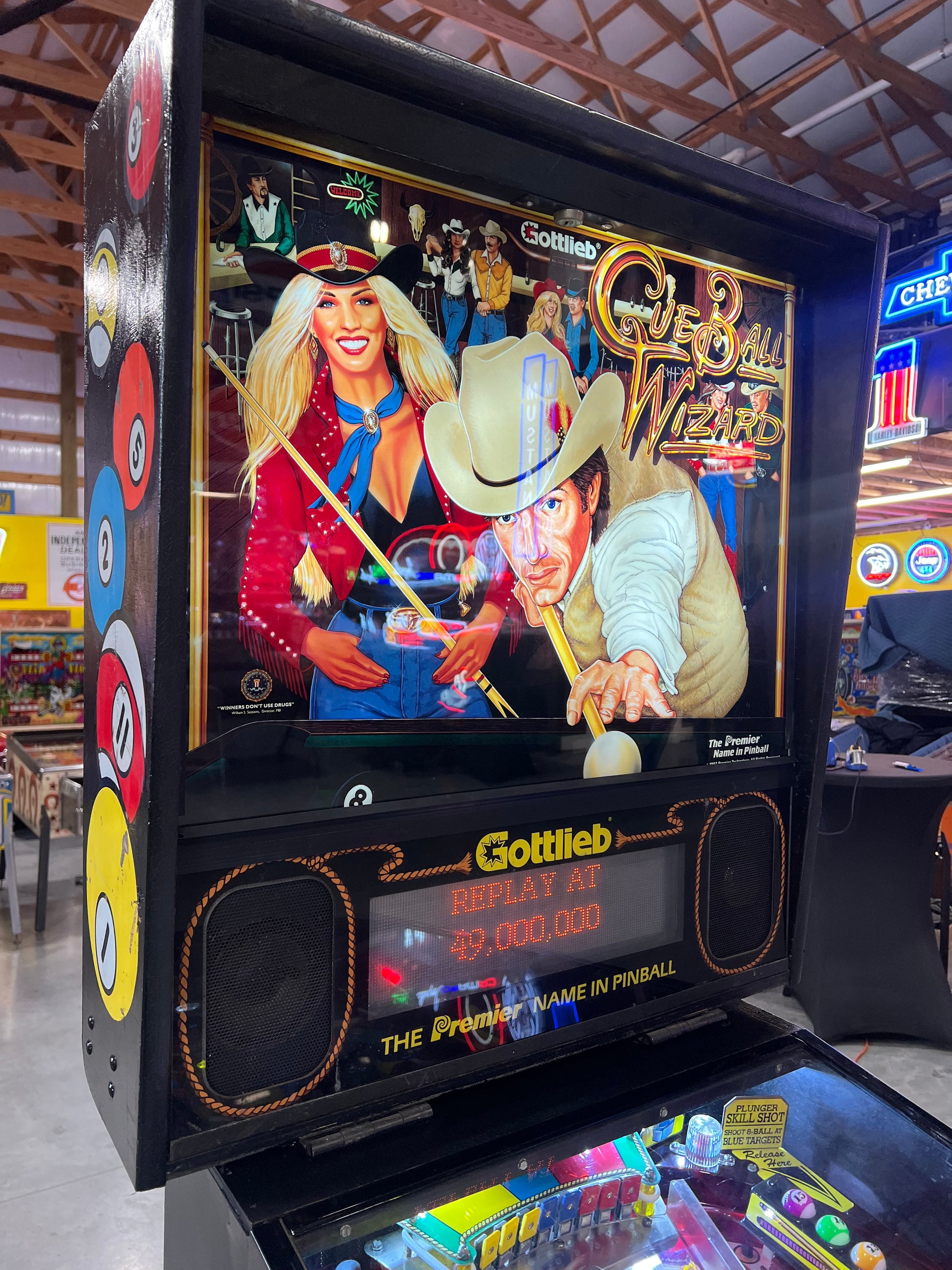 Cue Ball Wizard - 1992 Gottlieb Pinball Machine - WORKS 100% - Nice Game Ready for your Home or Arcade!