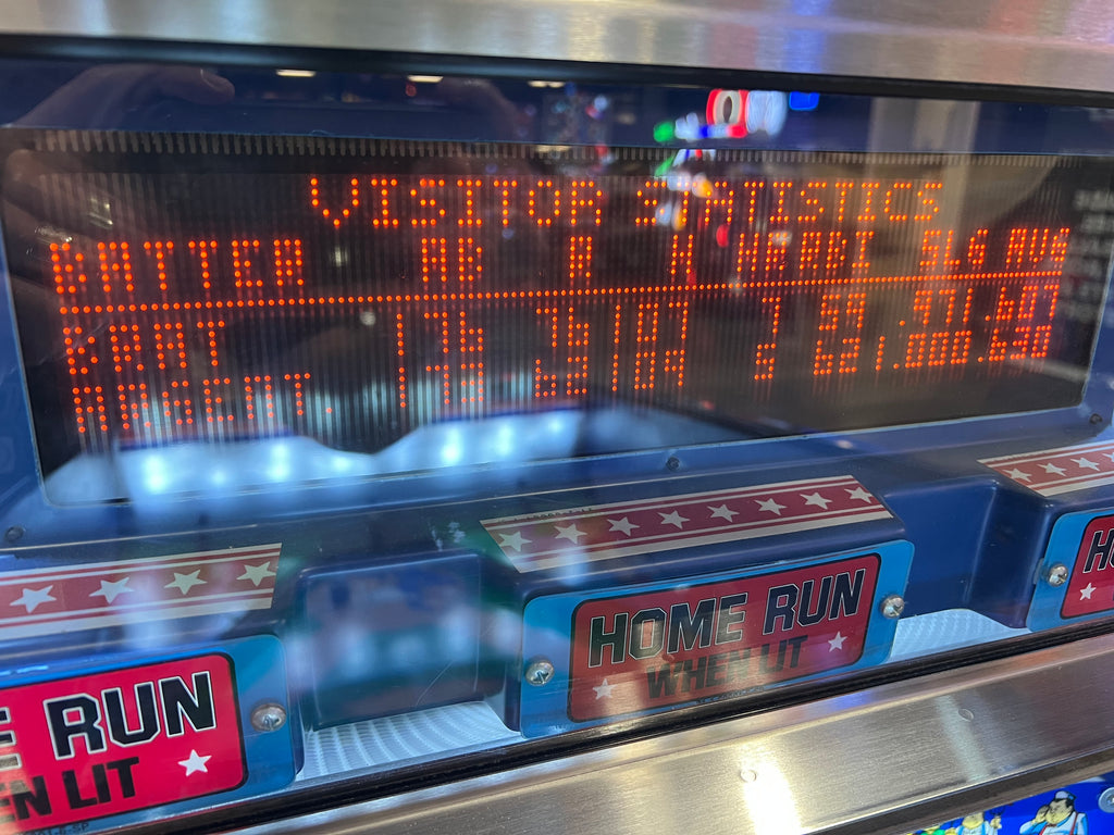 Slugfest 1991 Pitch and Bat Williams Pinball Machine - WORKS 100% - Nice Game DISPENSES BASEBALL CARDS!!! Card Shop Ready!
