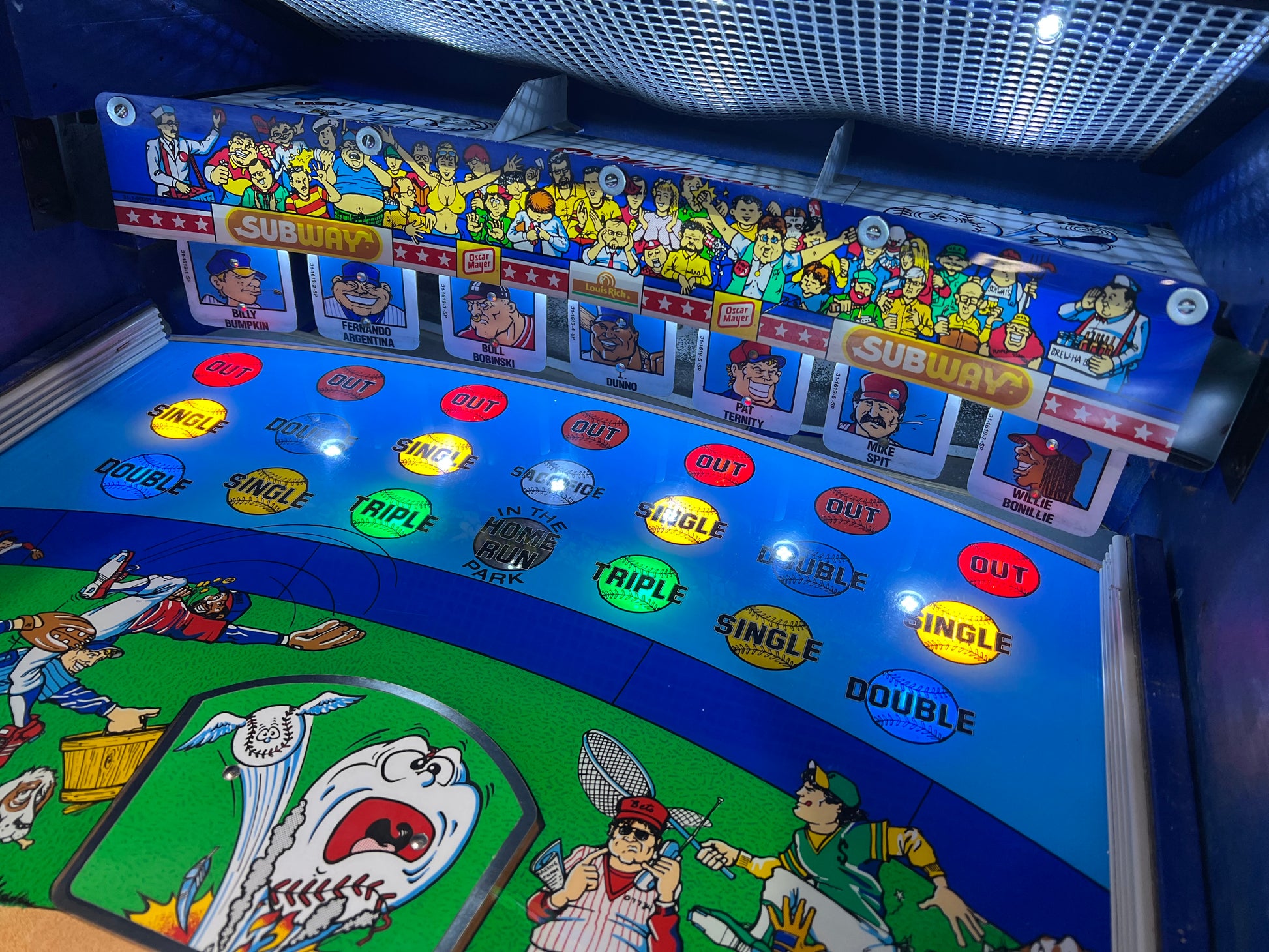 Slugfest 1991 Pitch and Bat Williams Pinball Machine - WORKS 100% - Nice Game DISPENSES BASEBALL CARDS!!! Card Shop Ready!