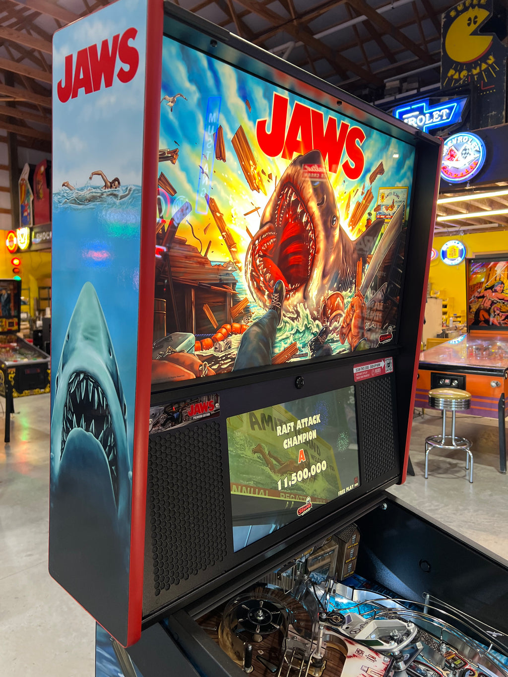 JAWS PREMIUM - 2026 Stern Pinball Machine - WORKS 100% - Brand New - INSIDER CONNECTED