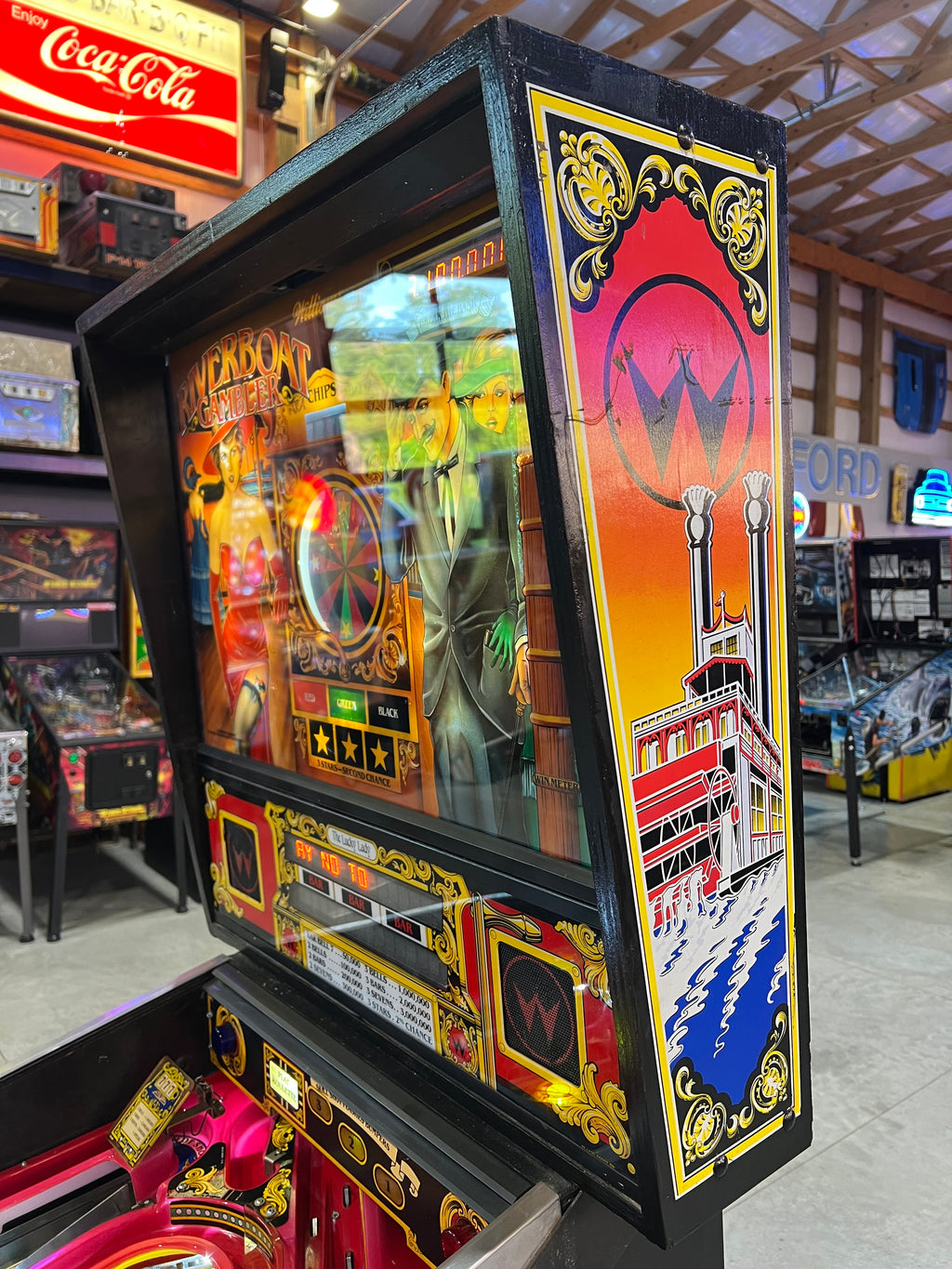 Riverboat Gambler - 1990 Williams Pinball Machine - WORKS 100% - READY TO GO! Every Element Works AS IT SHOULD!