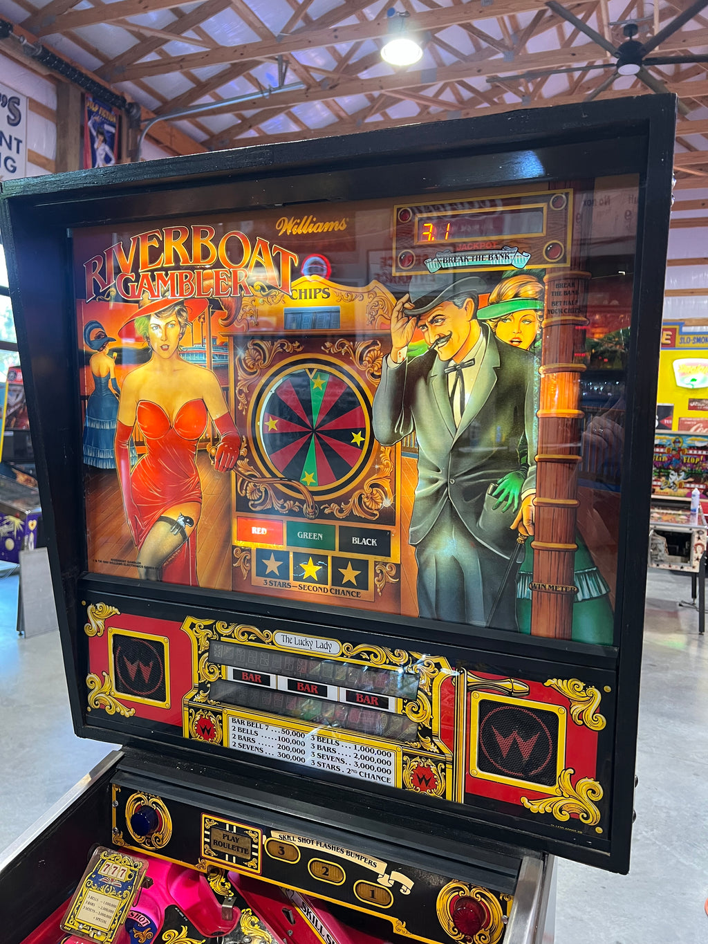 Riverboat Gambler - 1990 Williams Pinball Machine - WORKS 100% - READY TO GO! Every Element Works AS IT SHOULD!