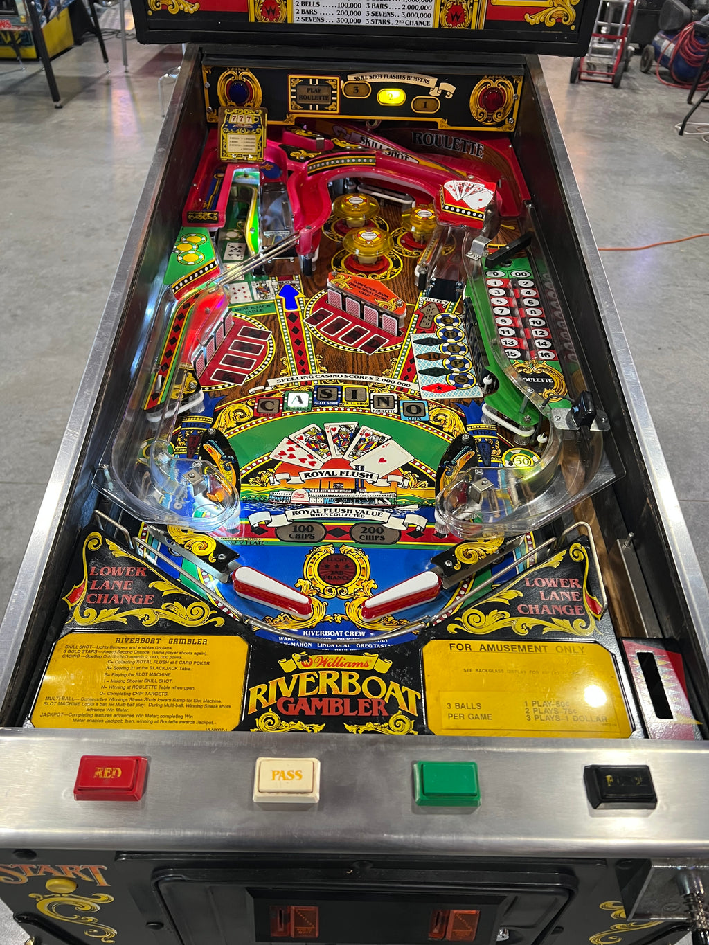 Riverboat Gambler - 1990 Williams Pinball Machine - WORKS 100% - READY TO GO! Every Element Works AS IT SHOULD!