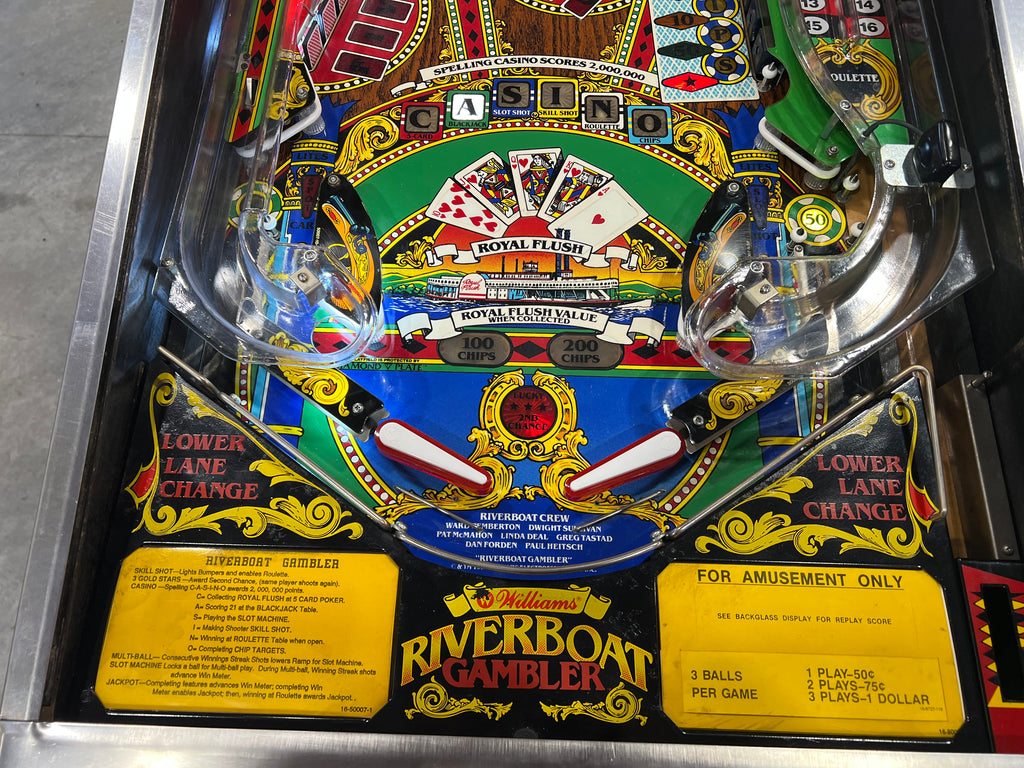 Riverboat Gambler - 1990 Williams Pinball Machine - WORKS 100% - READY TO GO! Every Element Works AS IT SHOULD!