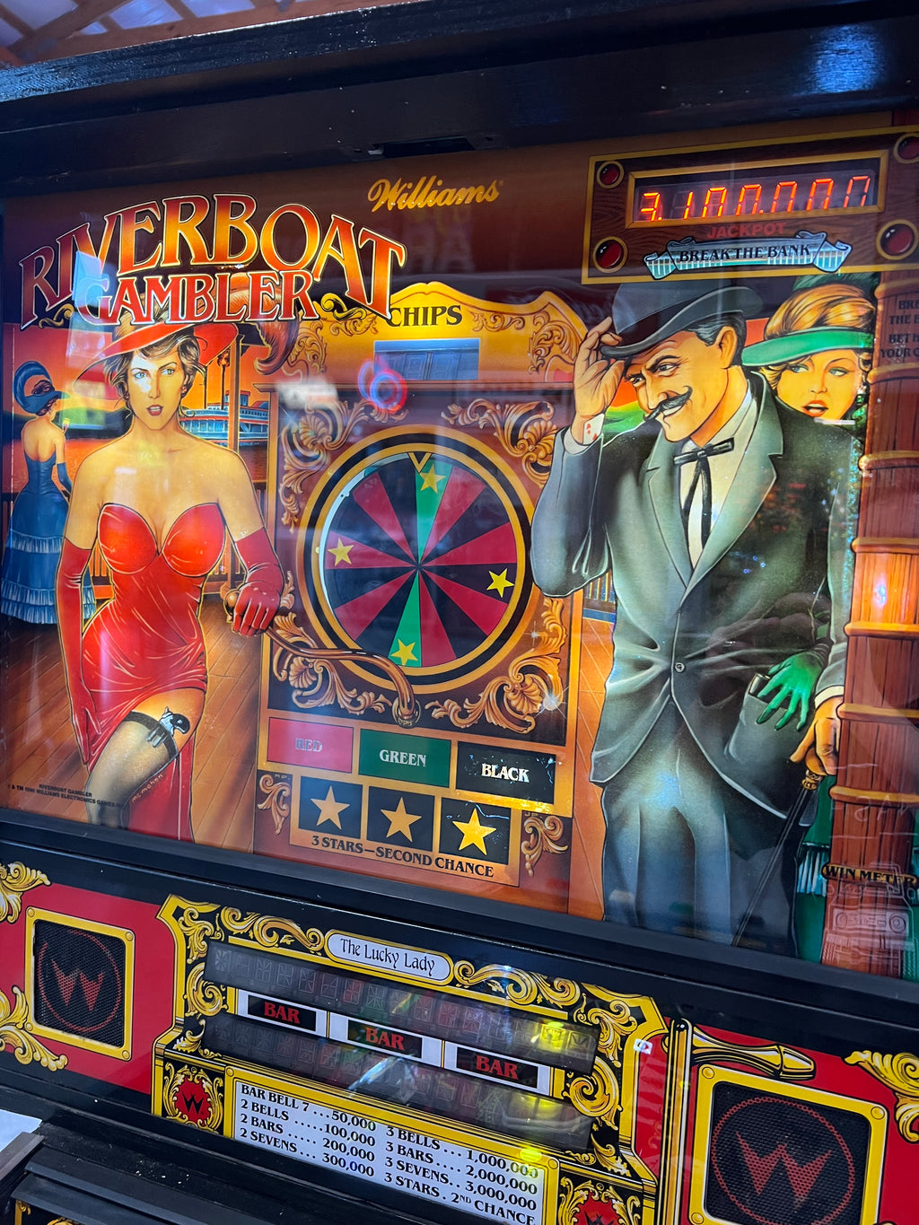 Riverboat Gambler - 1990 Williams Pinball Machine - WORKS 100% - READY TO GO! Every Element Works AS IT SHOULD!