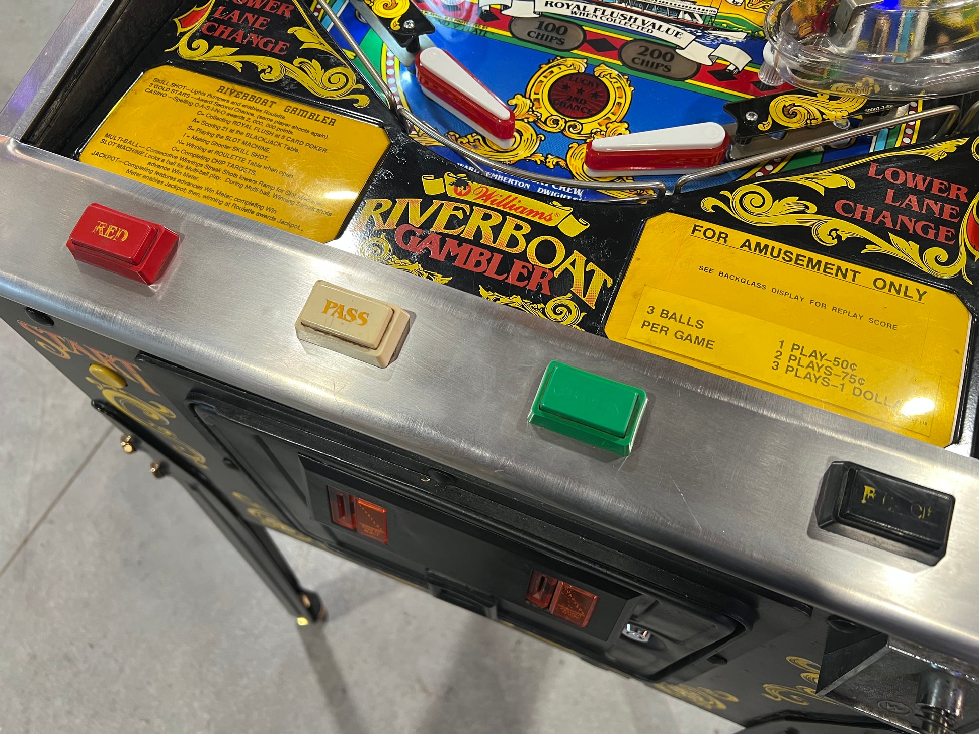 Riverboat Gambler - 1990 Williams Pinball Machine - WORKS 100% - READY TO GO! Every Element Works AS IT SHOULD!