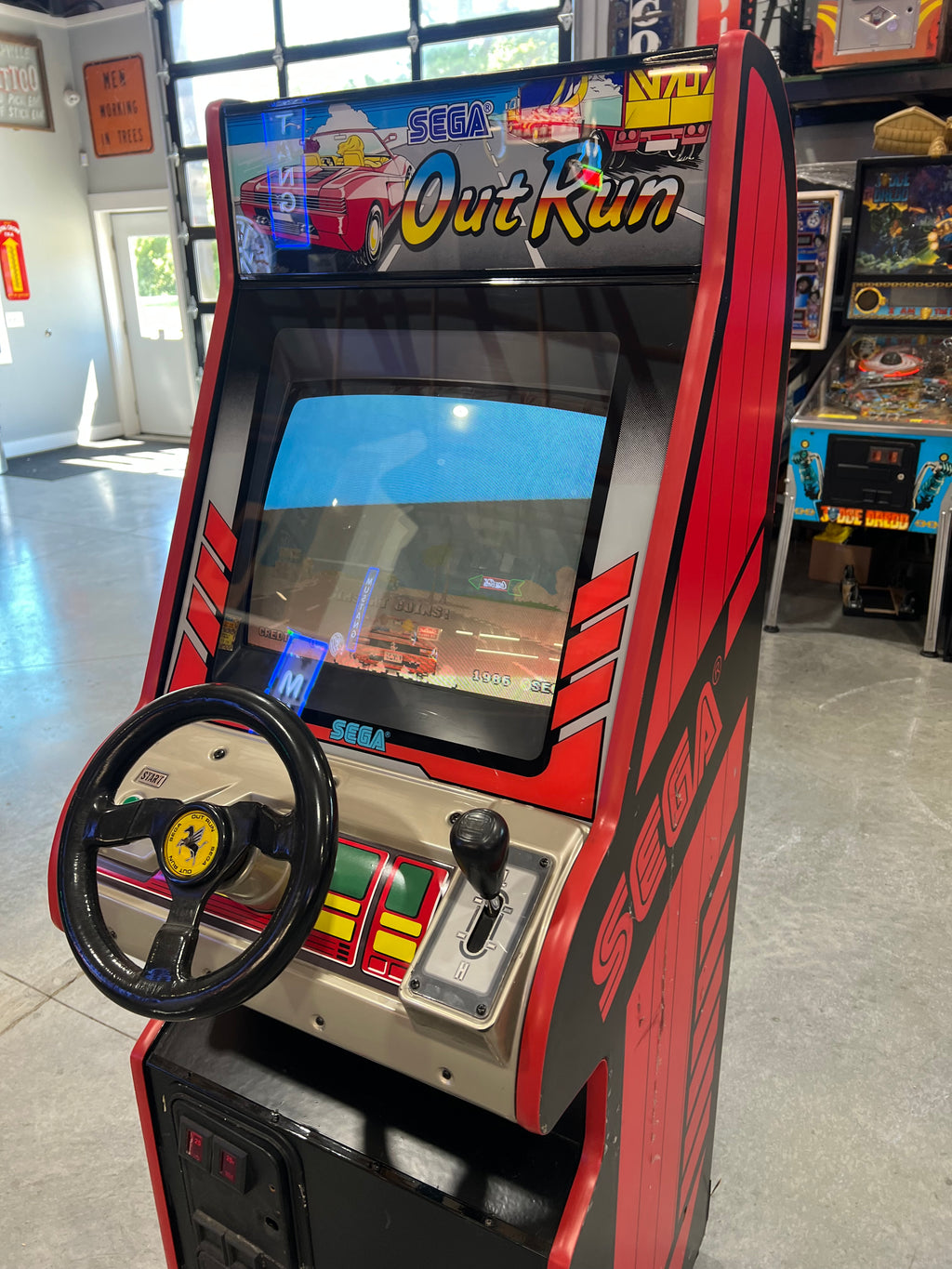 OUTRUN Cabaret (Mini) - Sega Arcade Game! ORIGINAL! Good Looking Driving Game Cabinet - Working Great! READY TO RACE!!