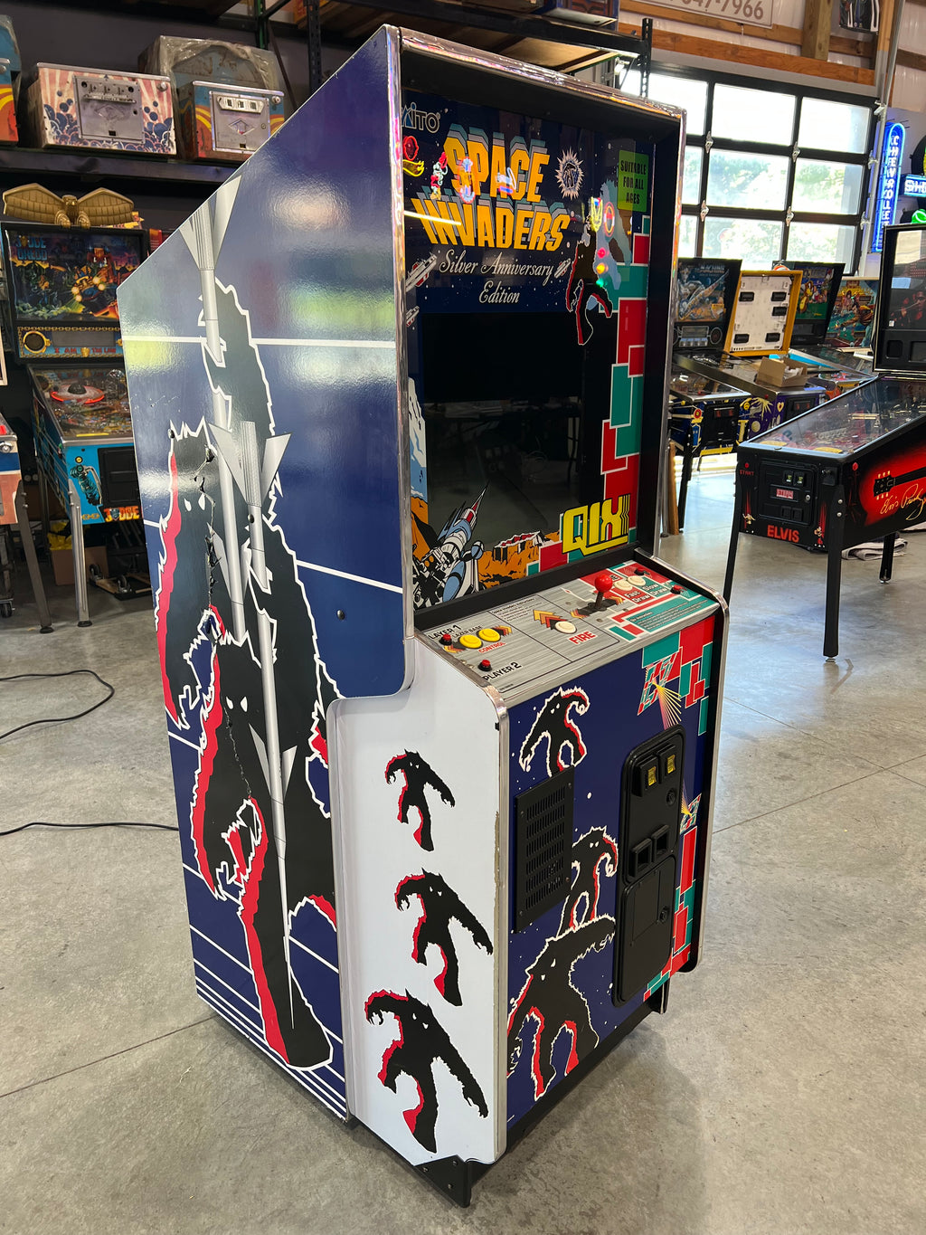 SPACE INVADERS / QIX COMBO Taito Reunion Arcade Game - Works 100% - Two All Time Greats in One Cabinet!
