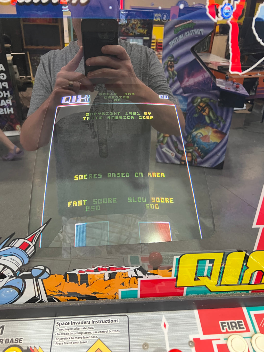 SPACE INVADERS / QIX COMBO Taito Reunion Arcade Game - Works 100% - Two All Time Greats in One Cabinet!