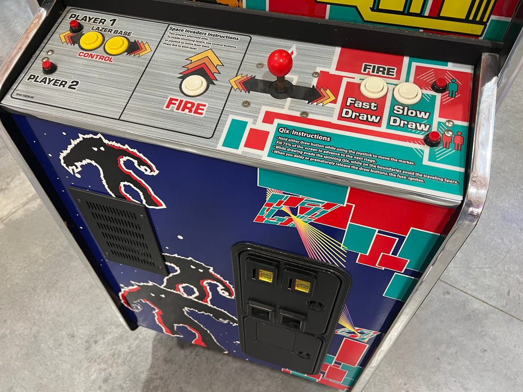 SPACE INVADERS / QIX COMBO Taito Reunion Arcade Game - Works 100% - Two All Time Greats in One Cabinet!
