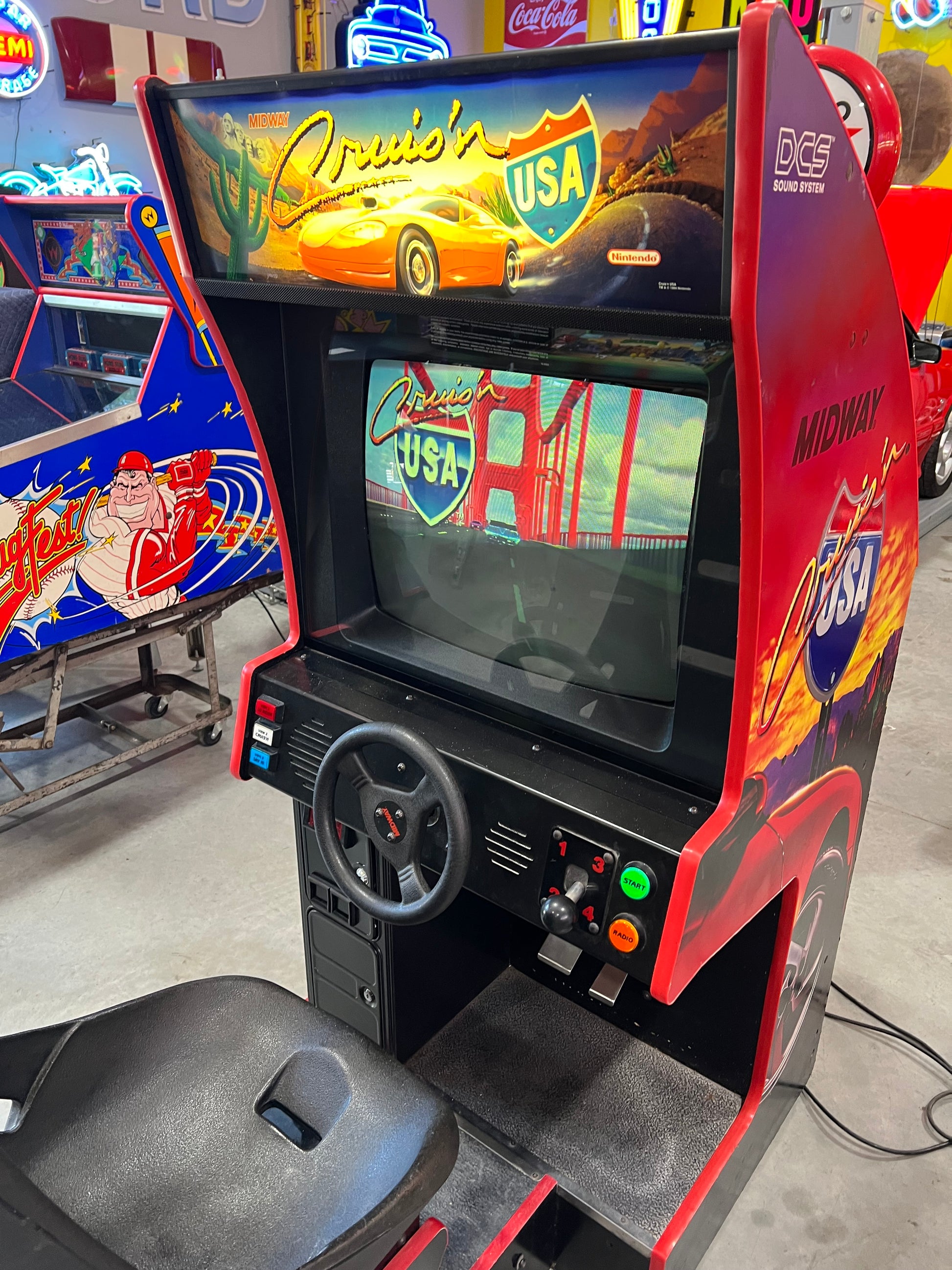 Crusin' USA Midway Nintendo Sit-Down Arcade Game - THE ORIGINAL - Works 100% - THE ONE YOU REMEMBER!