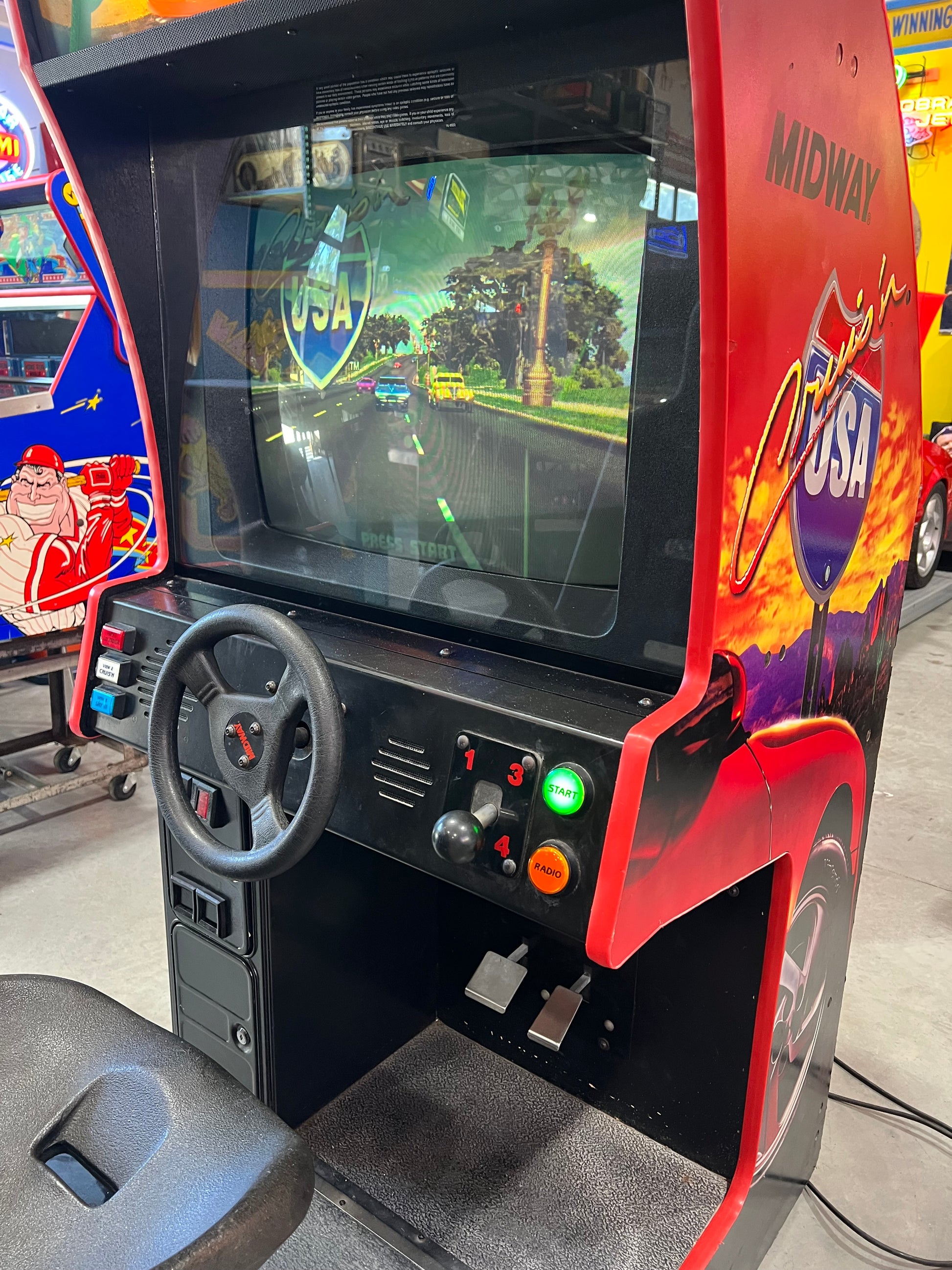 Crusin' USA Midway Nintendo Sit-Down Arcade Game - THE ORIGINAL - Works 100% - THE ONE YOU REMEMBER!