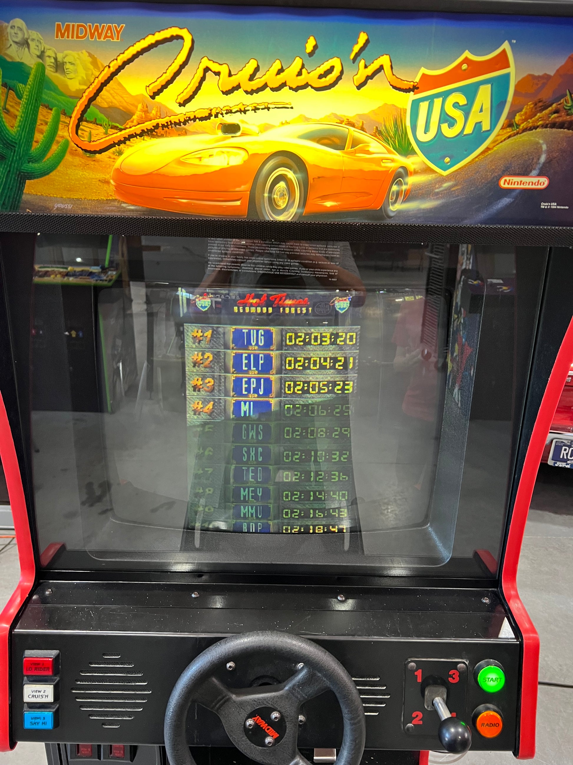 Crusin' USA Midway Nintendo Sit-Down Arcade Game - THE ORIGINAL - Works 100% - THE ONE YOU REMEMBER!