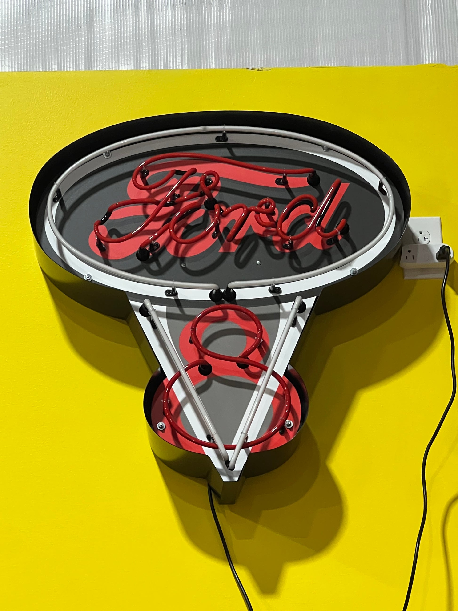 FORD V8 DEALER STYLE NEON CAN SIGN - Ready for Your Garage, Game Room or Man Cave!! REAL NEON!