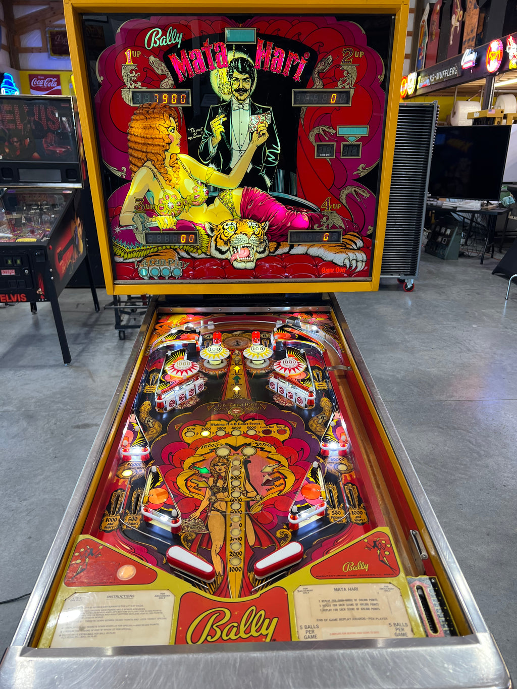Mata Hari - 1978 Bally Pinball Machine - Shopped and Working 100%