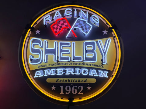 SHELBY AMERICAN RACING LARGE NEON SIGN - Ready for Your Garage, Game Room or Man Cave!! REAL NEON!