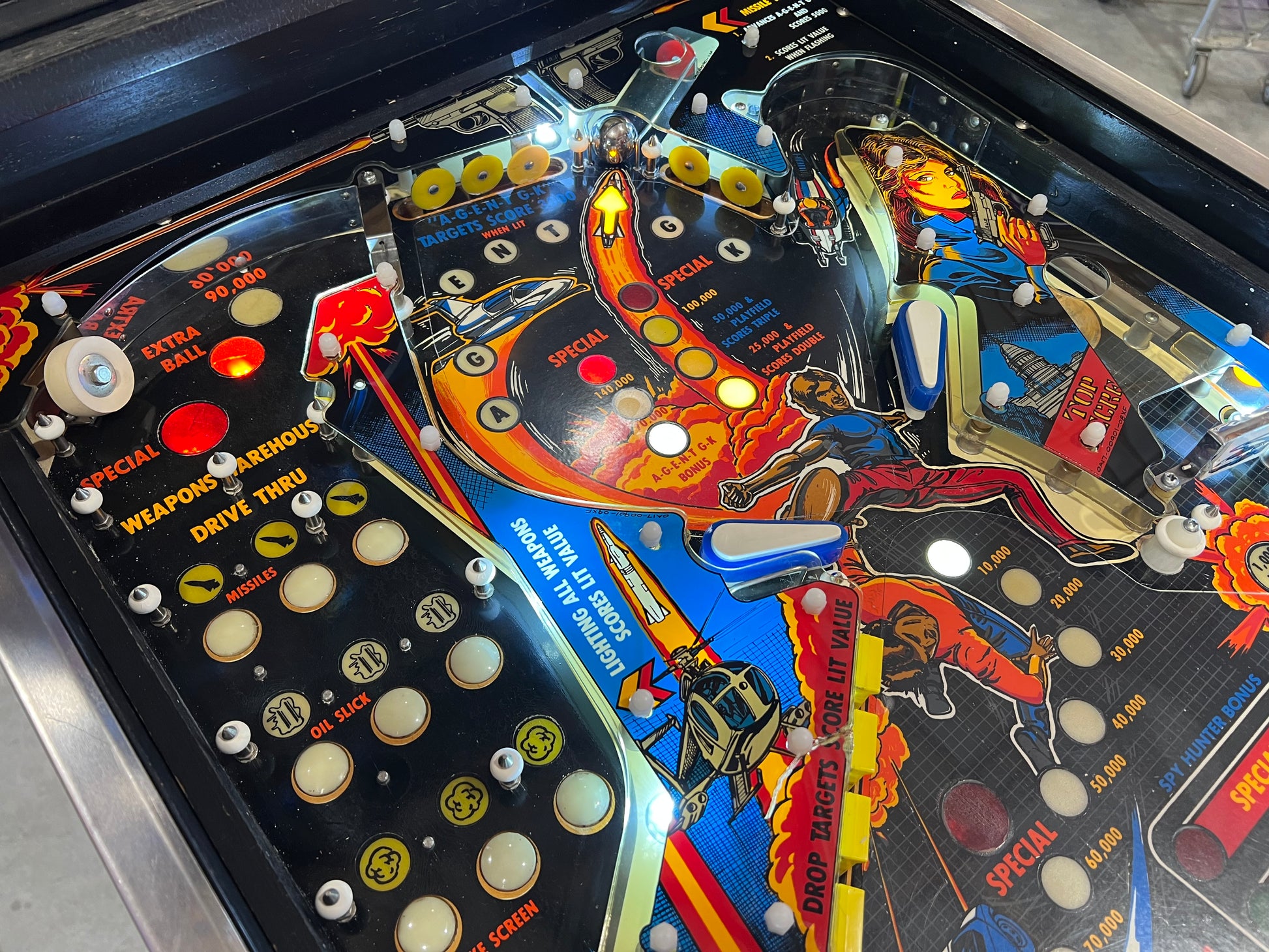 SPY HUNTER - 1986 Bally Pinball Machine - WORKS 100% - VERY VERY Nice Example of This Title!