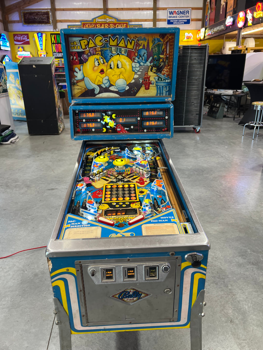 MR and MS PACMAN PINBALL - 1982 Bally Pinball Machine - Shopped and Working 100%