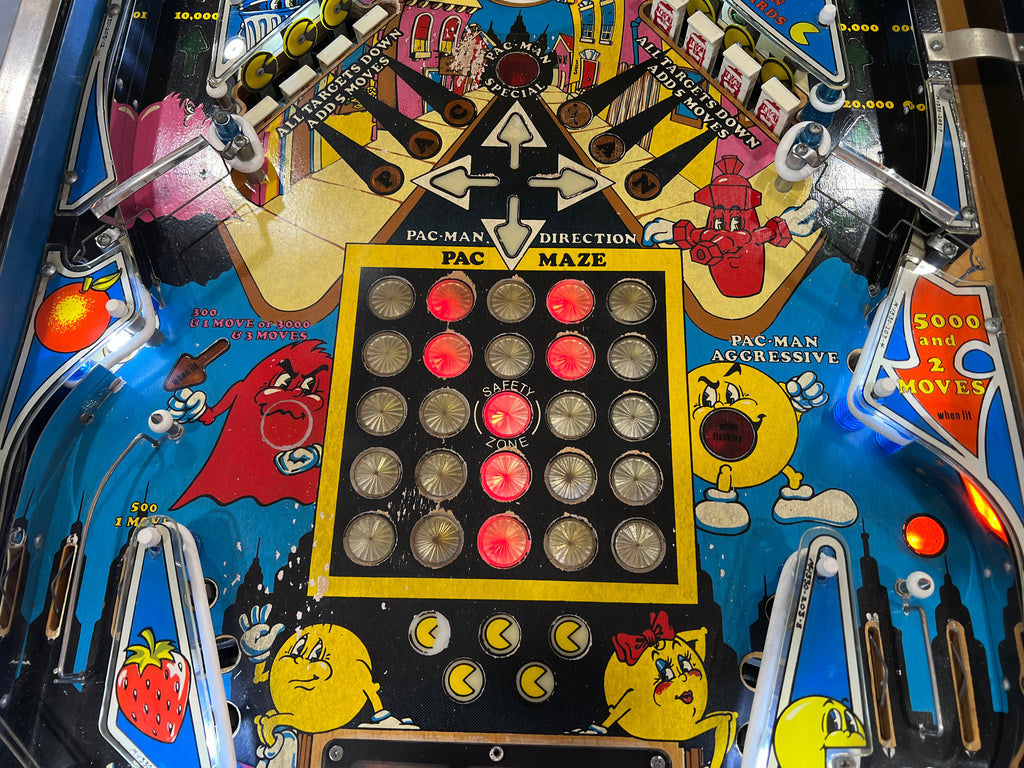 MR and MS PACMAN PINBALL - 1982 Bally Pinball Machine - Shopped and Working 100%