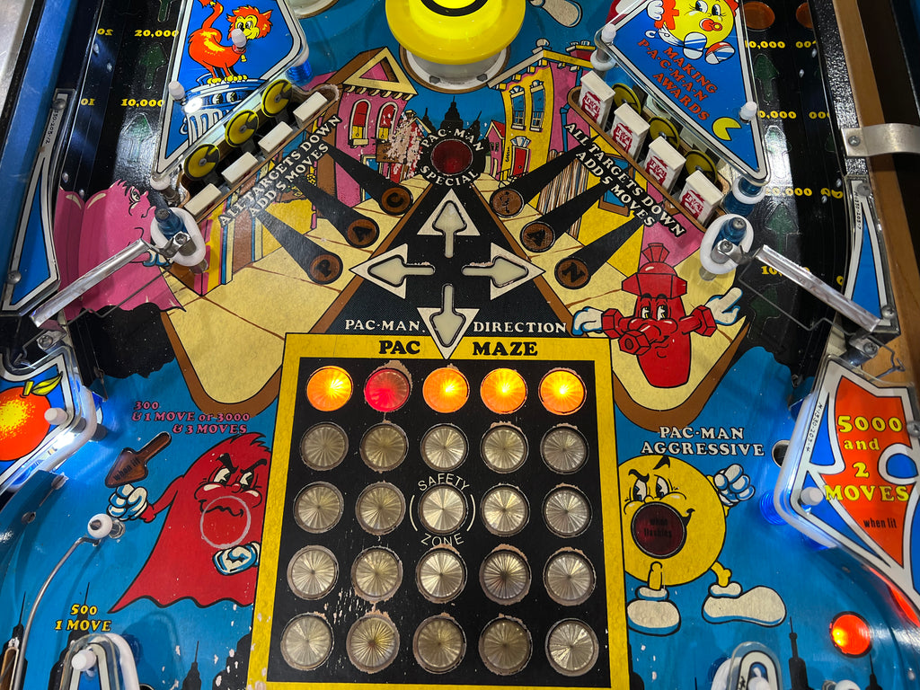 MR and MS PACMAN PINBALL - 1982 Bally Pinball Machine - Shopped and Working 100%