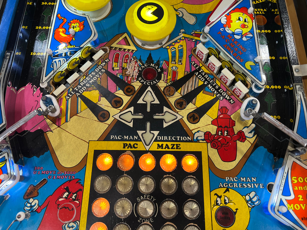 MR and MS PACMAN PINBALL - 1982 Bally Pinball Machine - Shopped and Working 100%