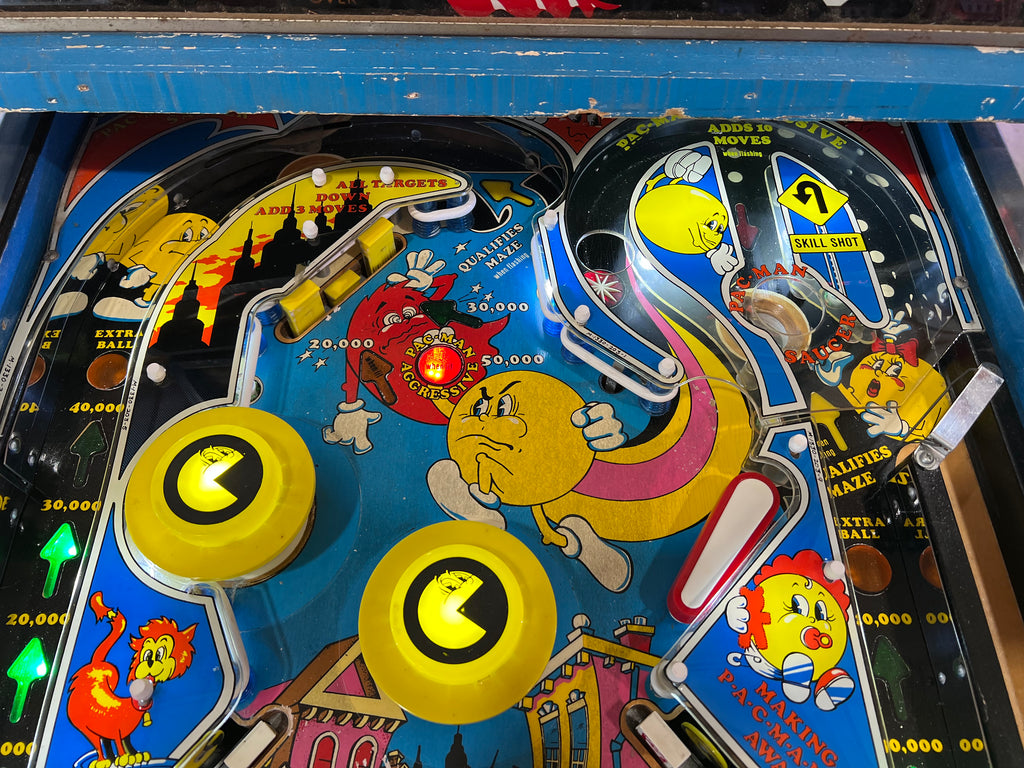 MR and MS PACMAN PINBALL - 1982 Bally Pinball Machine - Shopped and Working 100%