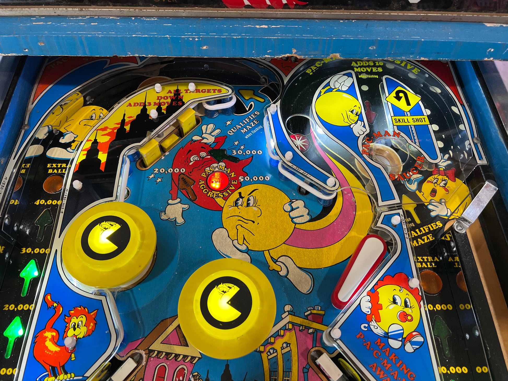 MR and MS PACMAN PINBALL - 1982 Bally Pinball Machine - Shopped and Working 100%