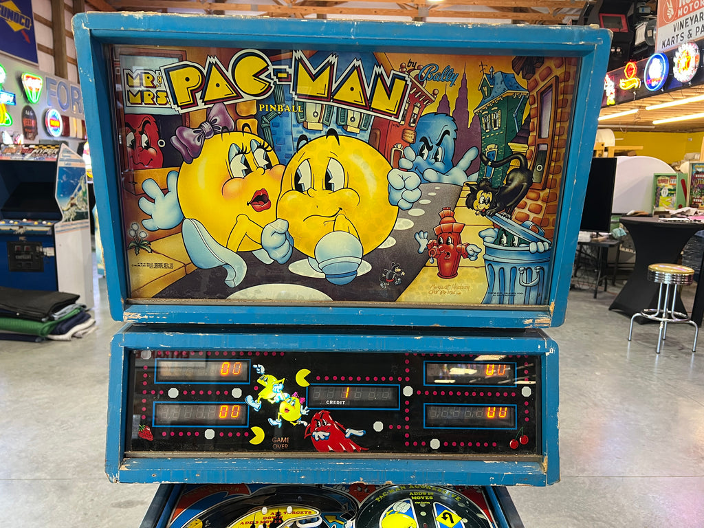 MR and MS PACMAN PINBALL - 1982 Bally Pinball Machine - Shopped and Working 100%