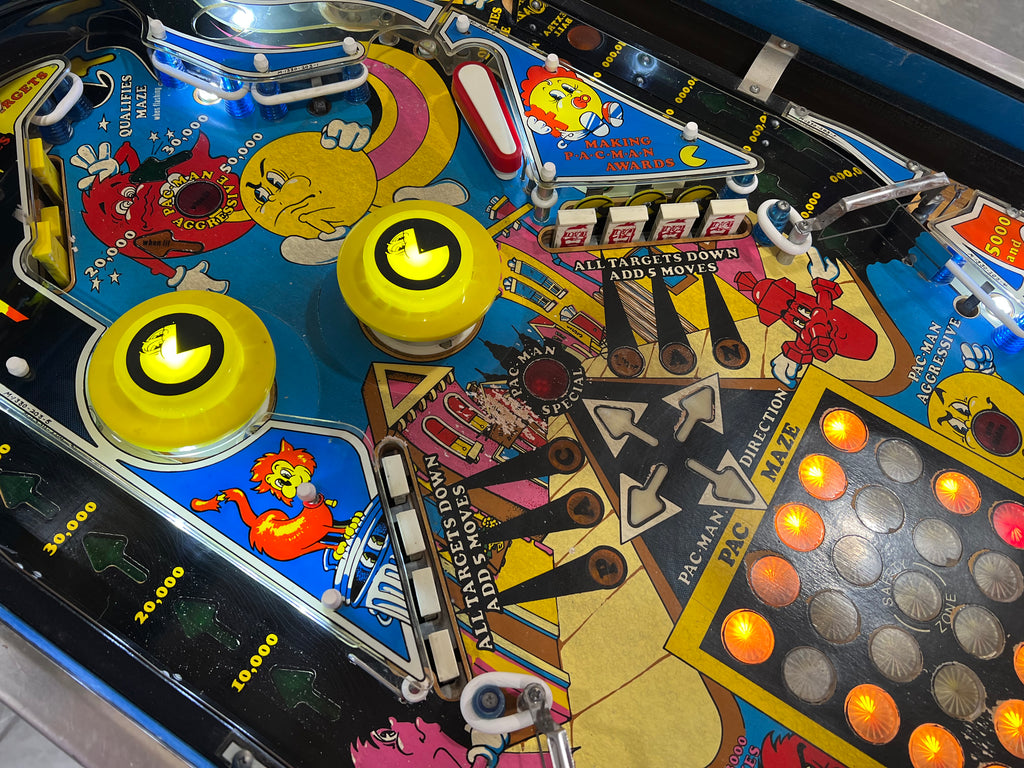 MR and MS PACMAN PINBALL - 1982 Bally Pinball Machine - Shopped and Working 100%