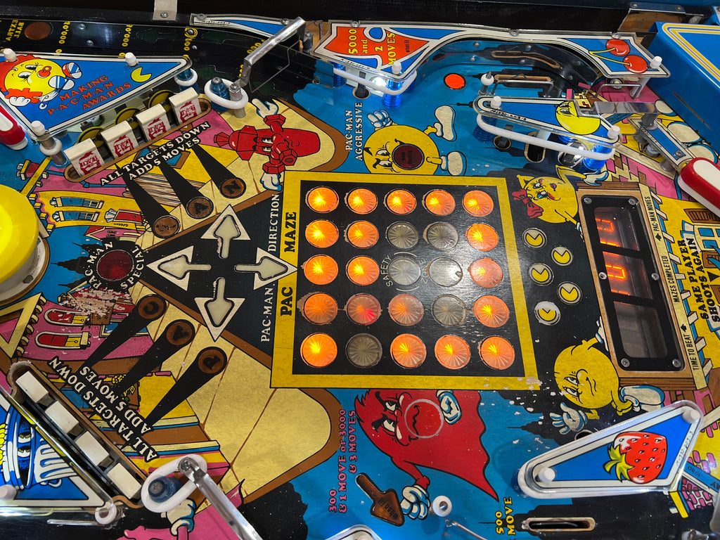 MR and MS PACMAN PINBALL - 1982 Bally Pinball Machine - Shopped and Working 100%