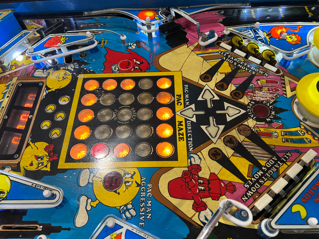 MR and MS PACMAN PINBALL - 1982 Bally Pinball Machine - Shopped and Working 100%