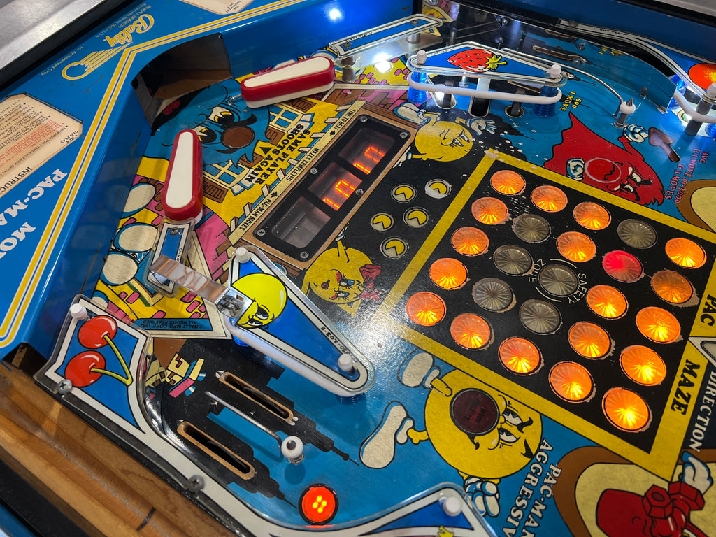 MR and MS PACMAN PINBALL - 1982 Bally Pinball Machine - Shopped and Working 100%